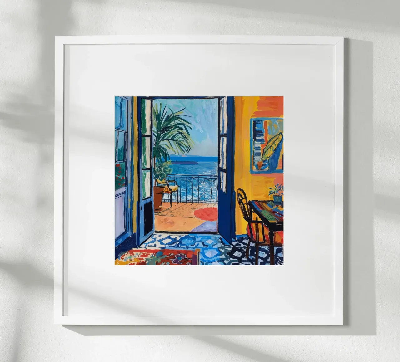 Impression d'une vue vibrante du bord de mer | Art côtier expressif poster de NorwesClub