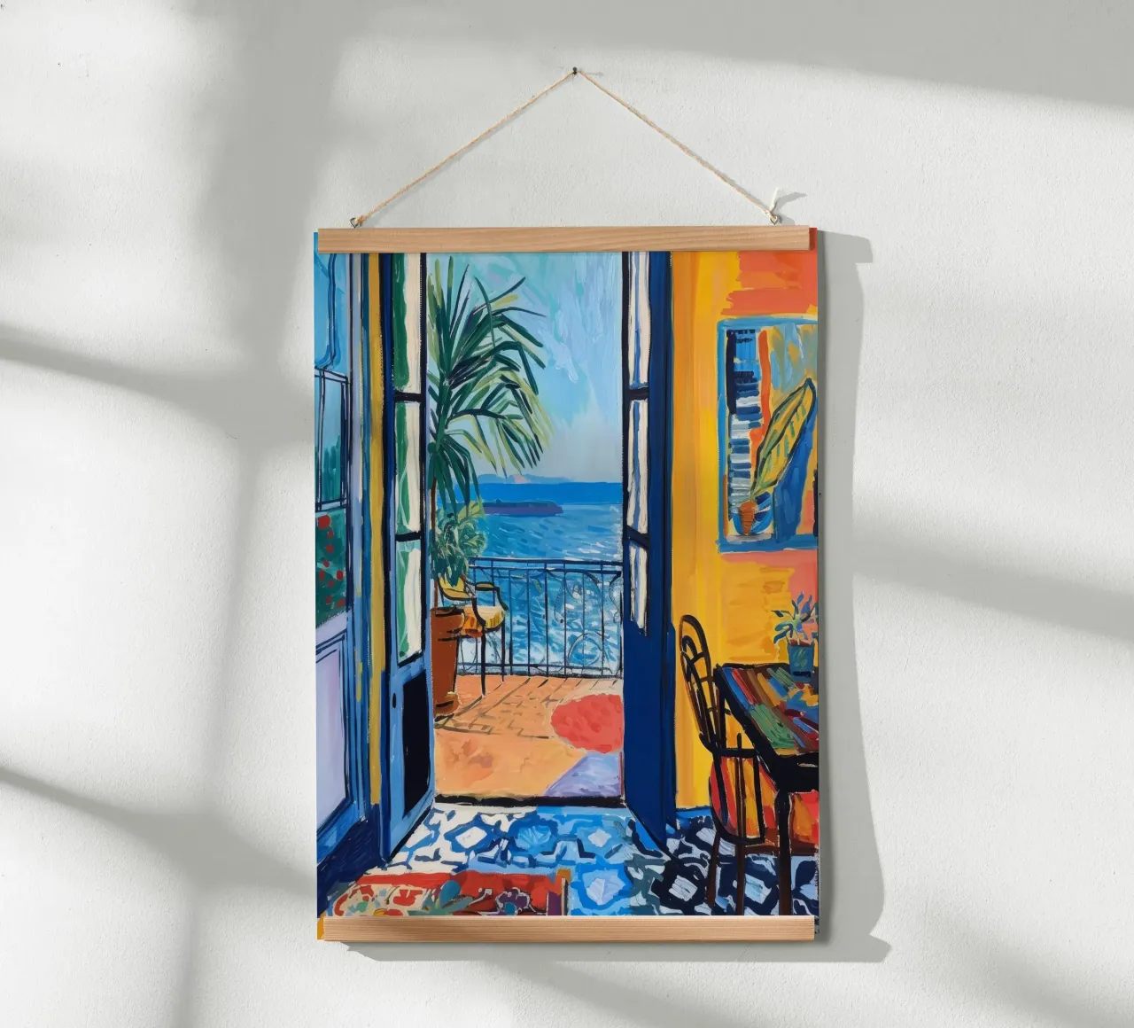 Impression d'une vue vibrante du bord de mer | Art côtier expressif poster de NorwesClub