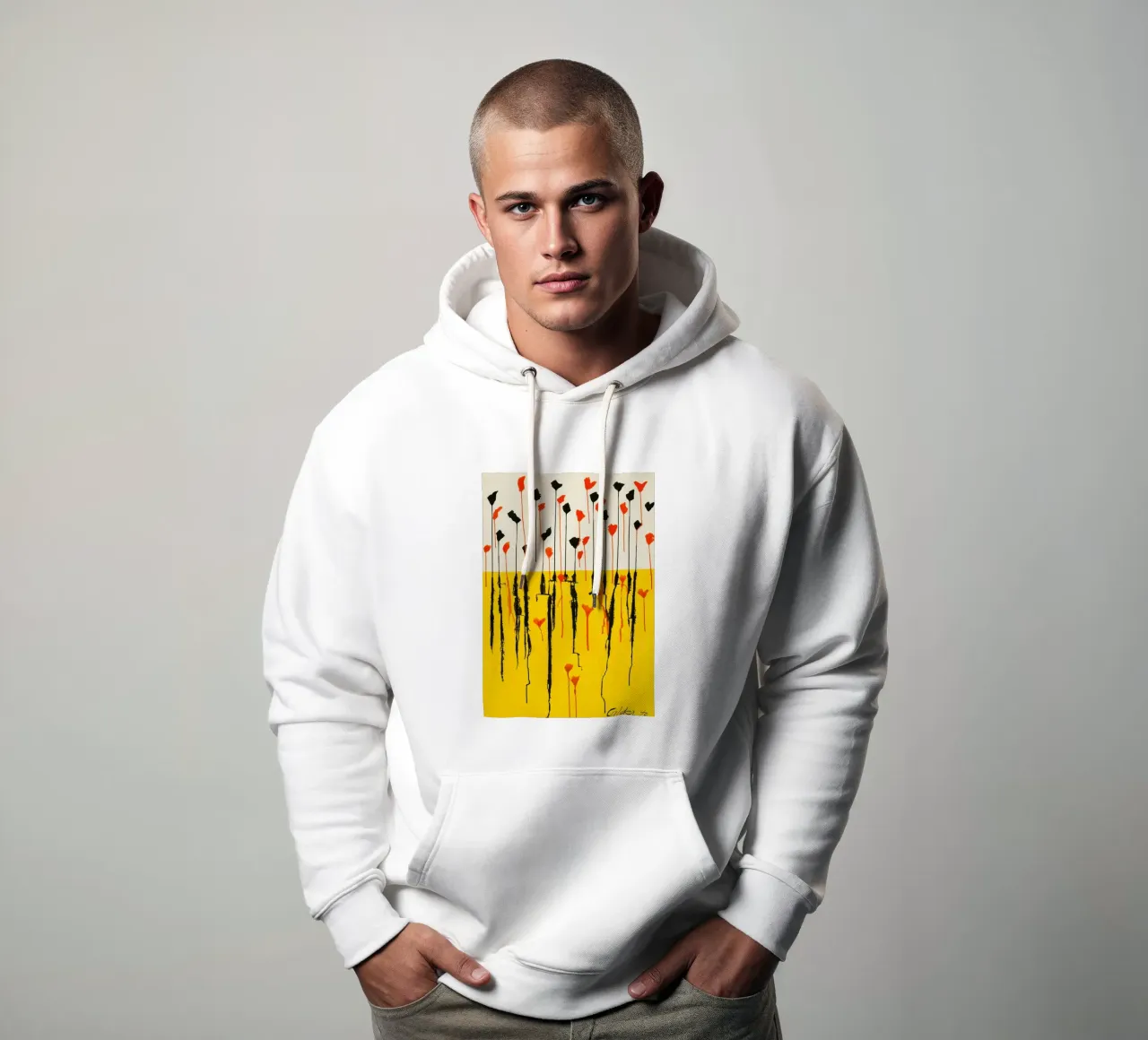 Calder Drops Print | Arte espressiva astratta felpa con cappuccio da NorwesClub