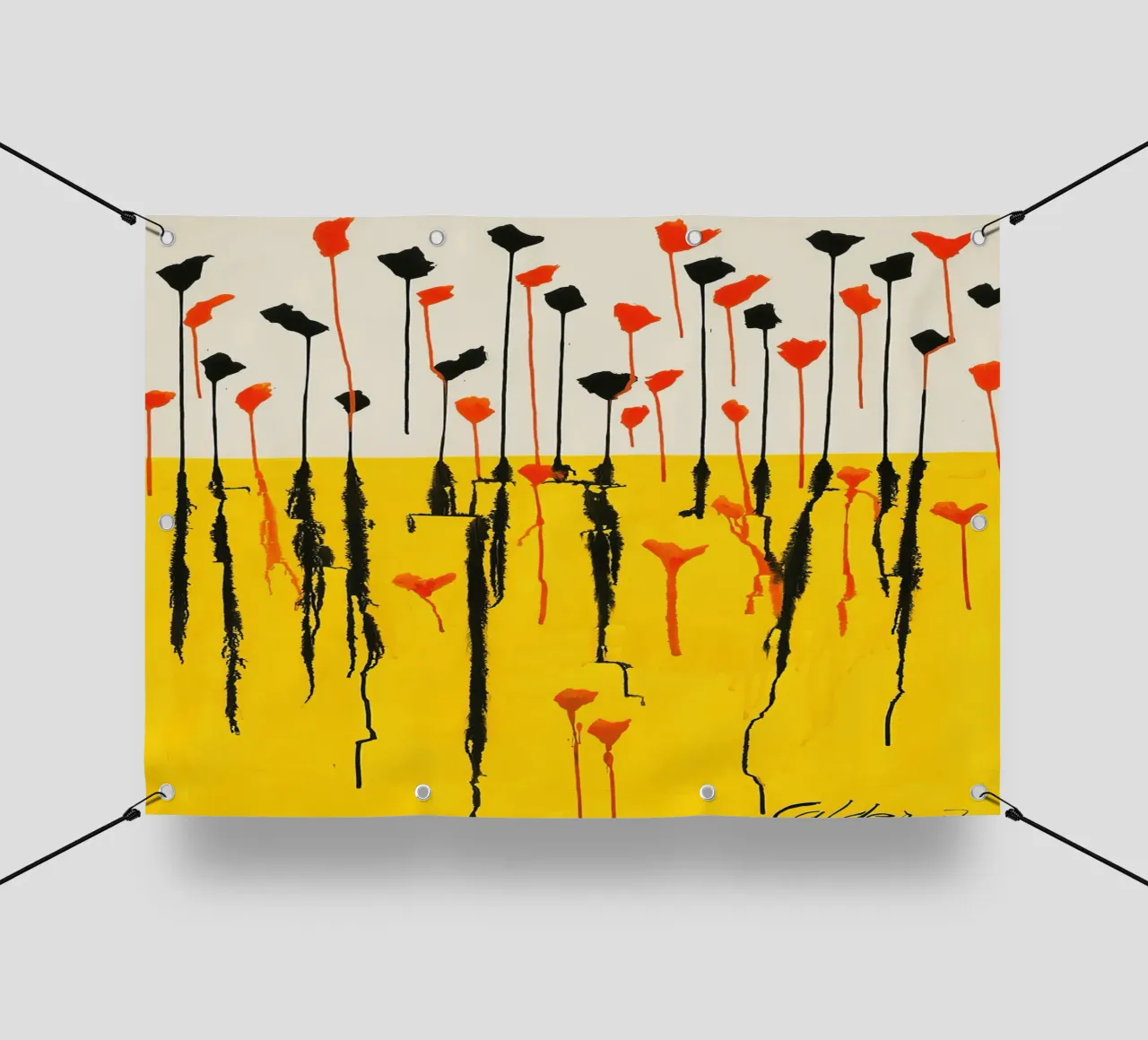 Calder Drops Print | Arte espressiva astratta telo in pvc da NorwesClub
