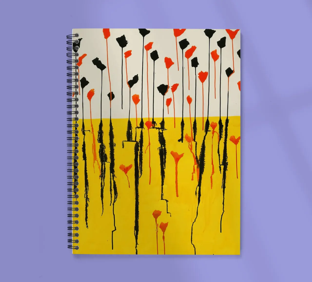 Calder Drops Print | Abstract Expressive Art spiral notebook by NorwesClub