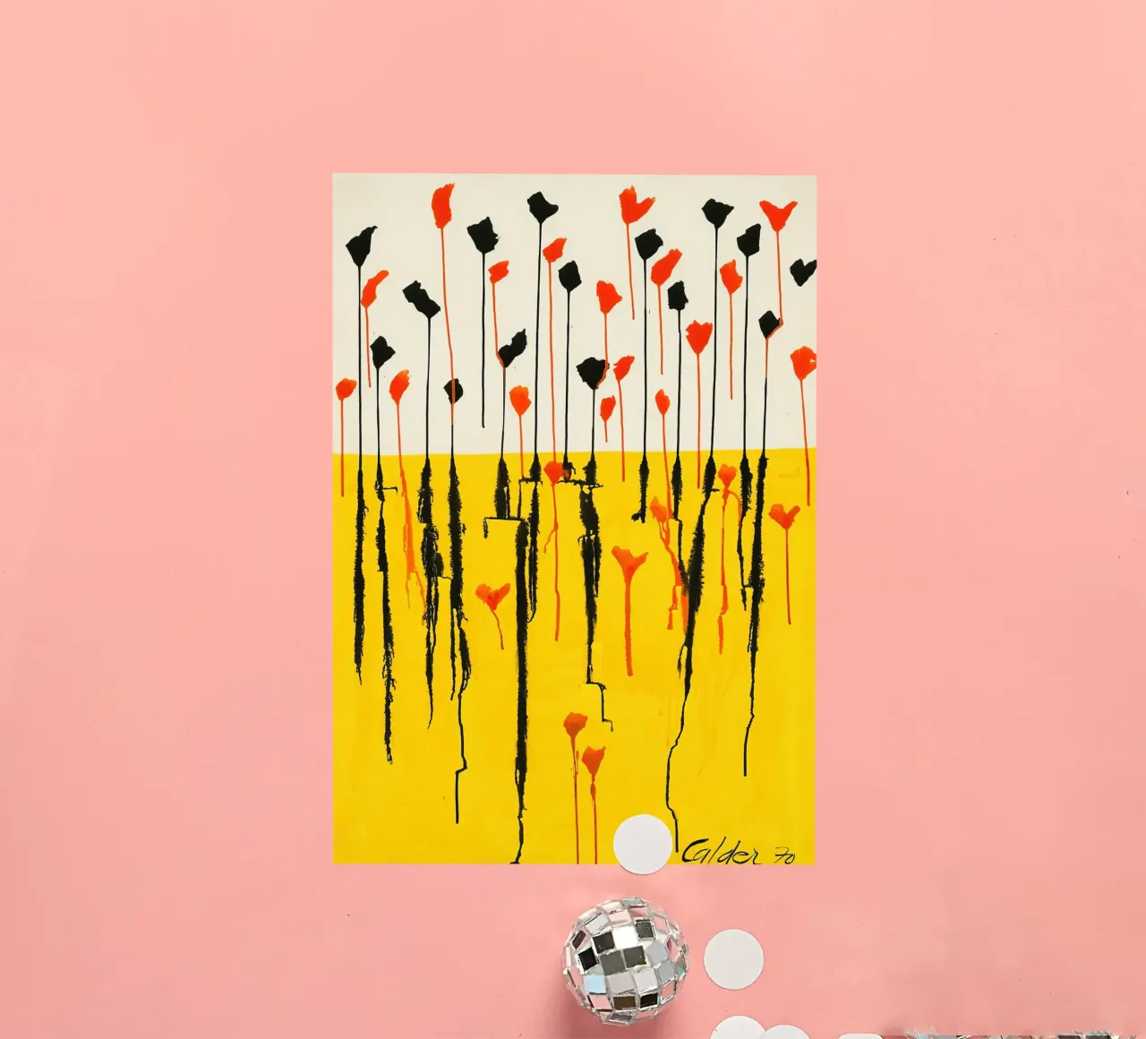 Calder Drops Print | Abstract Expressive Art autocollant de NorwesClub
