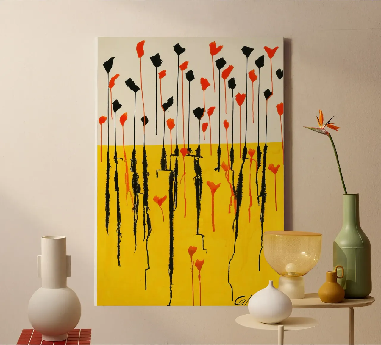 Calder Druppels Print | Abstract Expressieve Kunst canvas van NorwesClub