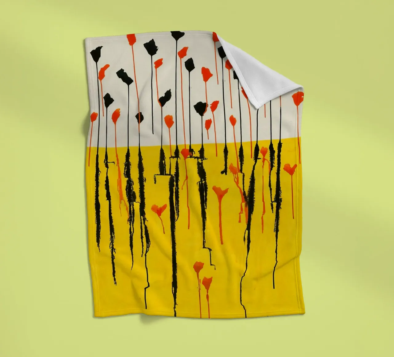 Calder Druppels Print | Abstract Expressieve Kunst fleecedeken van NorwesClub