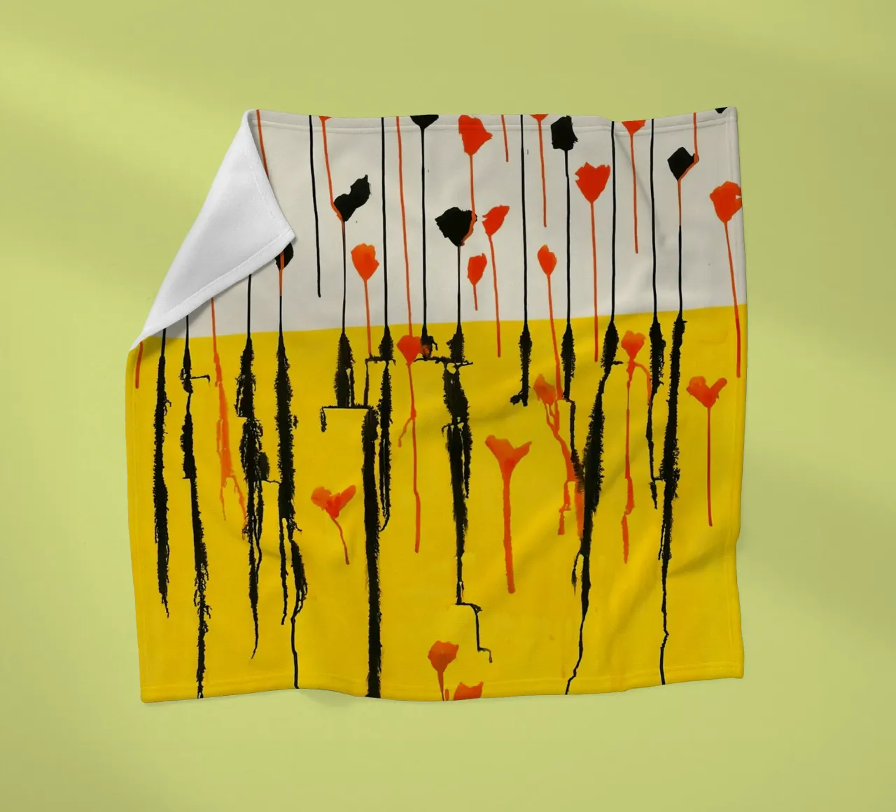 Calder Druppels Print | Abstract Expressieve Kunst fleecedeken van NorwesClub