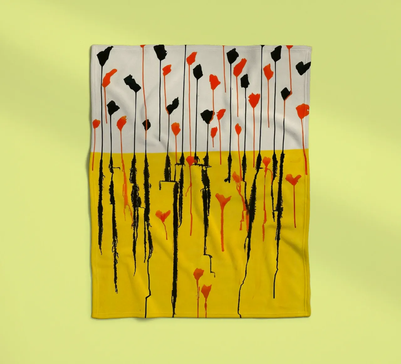 Calder Druppels Print | Abstract Expressieve Kunst fleecedeken van NorwesClub