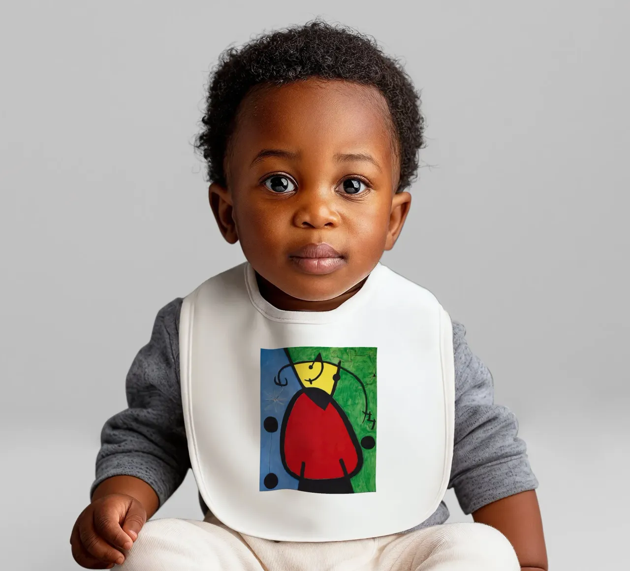 Joan Miró Woman & Birds | Surreal Abstract Art baby bib by NorwesClub