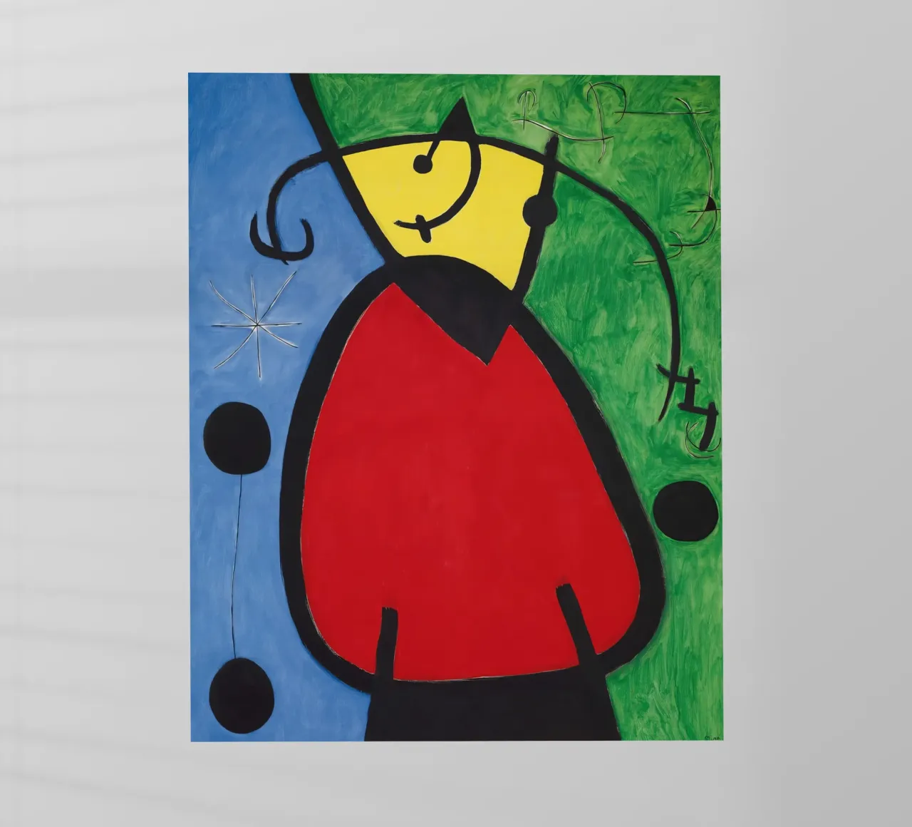 Joan Miró Donna e uccelli | Arte astratta surreale pellicola backlit da NorwesClub