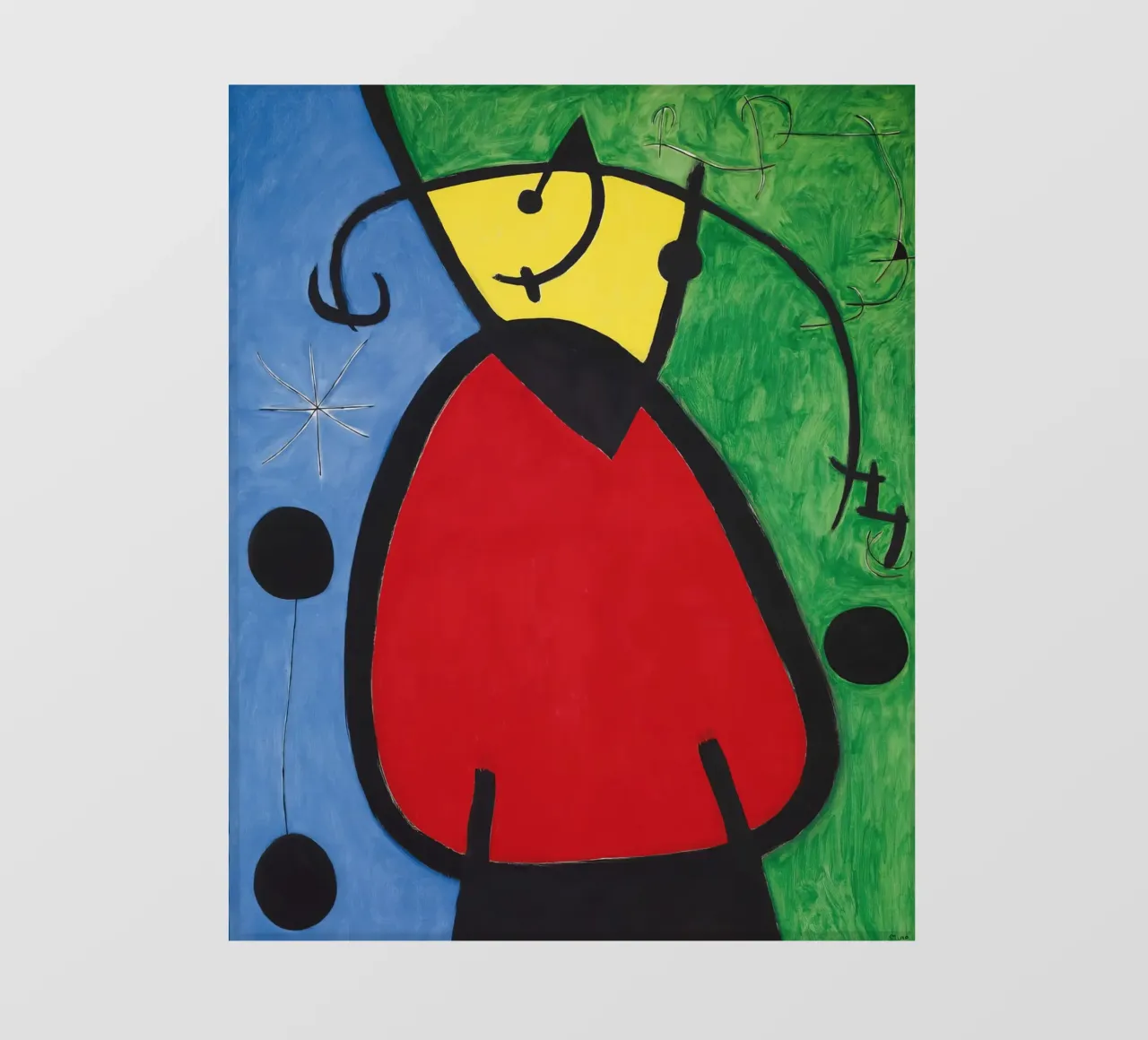 Joan Miró Donna e uccelli | Arte astratta surreale pellicola backlit da NorwesClub