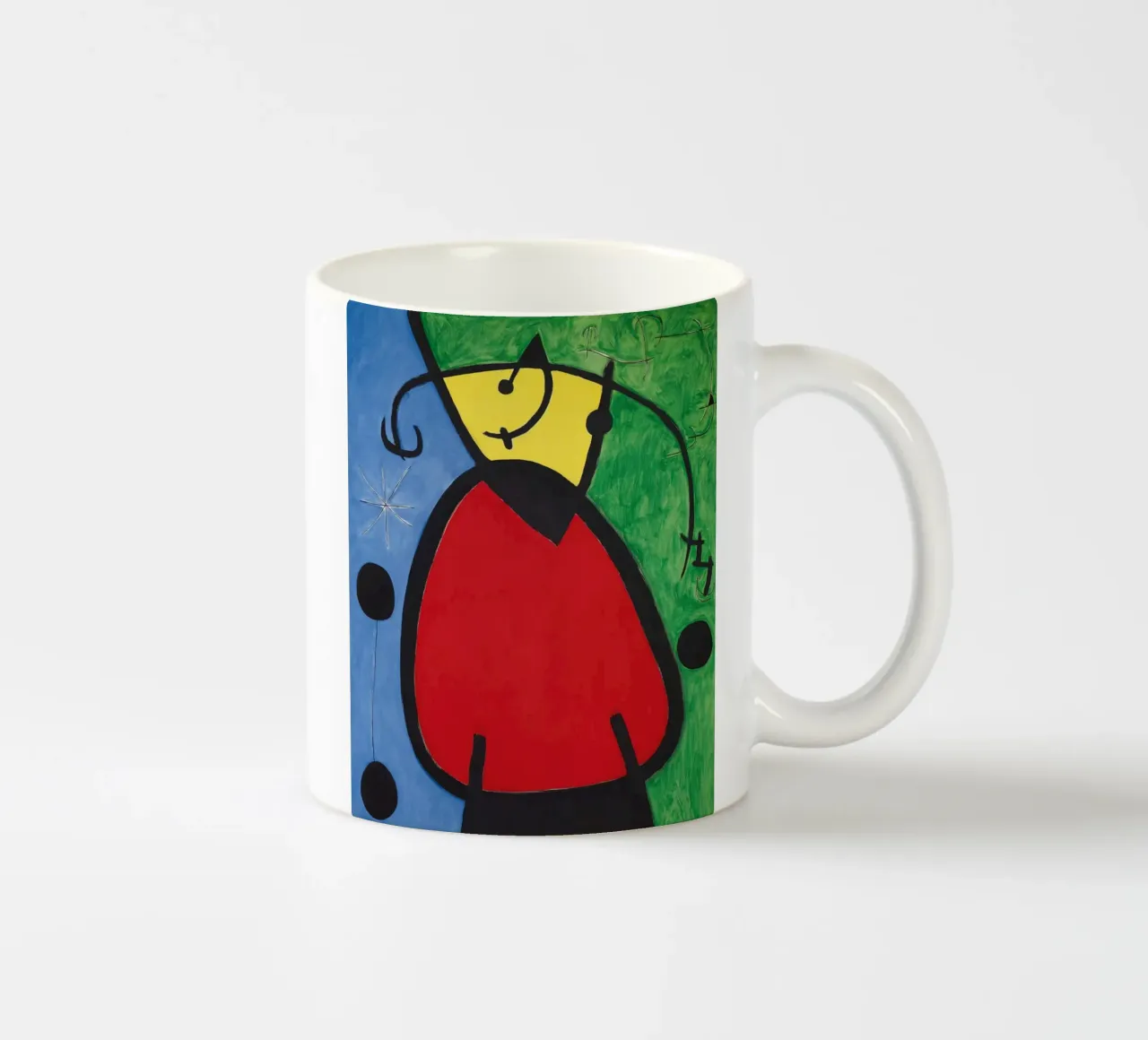 Joan Miró Vrouw & Vogels | Surrealistische abstracte kunst keramische mok van NorwesClub