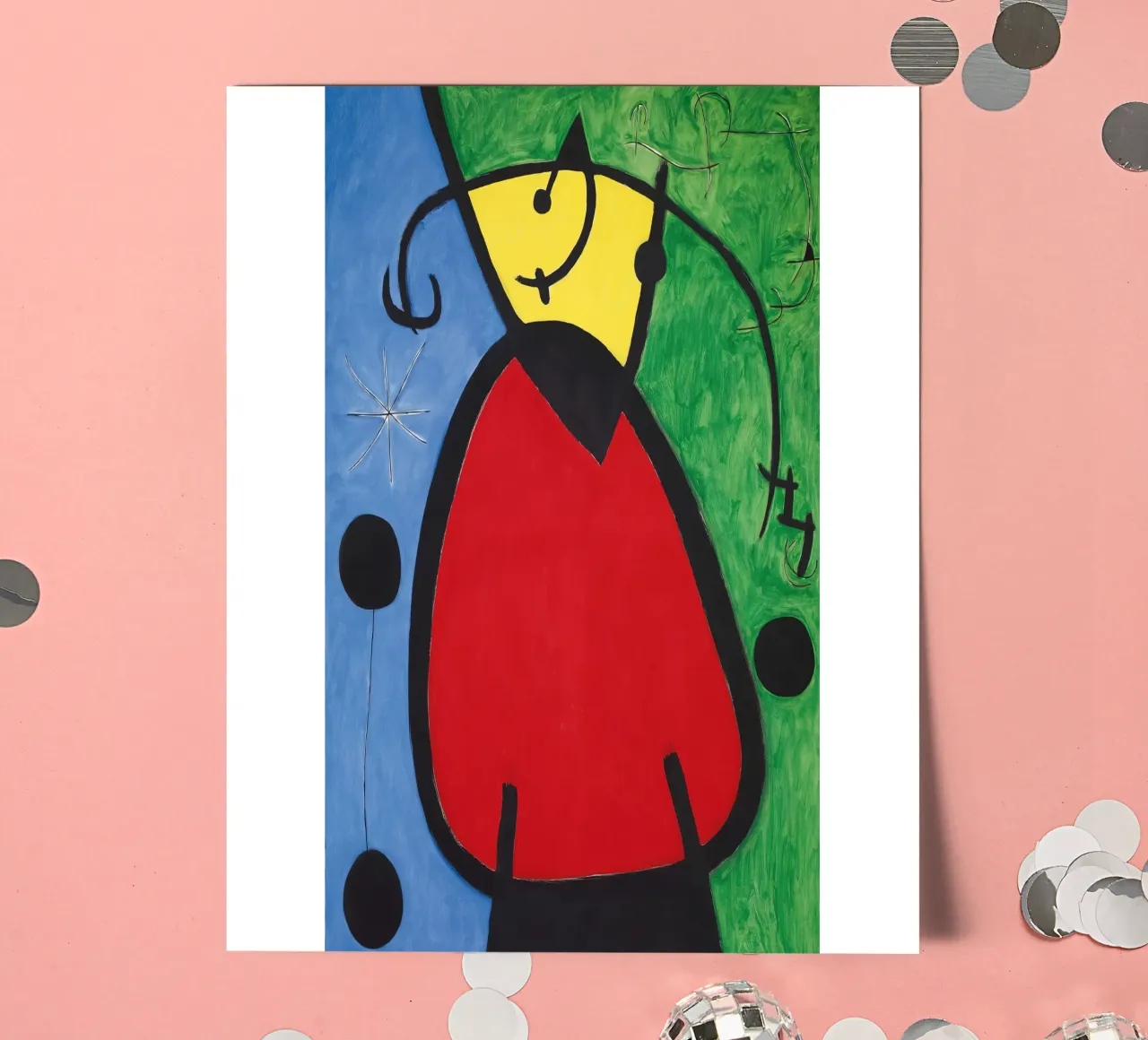 Joan Miró Woman & Birds | Surreal Abstract Art planche autocollant de NorwesClub