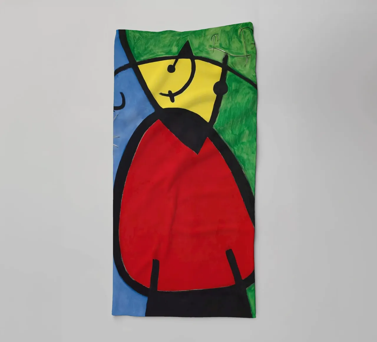 Joan Miró Vrouw & Vogels | Surrealistische abstracte kunst badhanddoek van NorwesClub