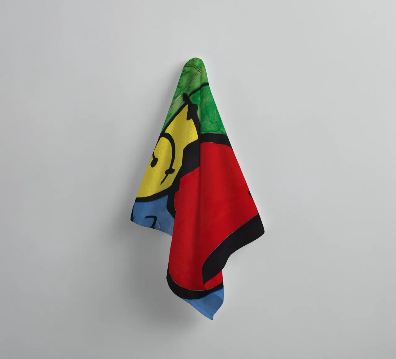 Joan Miró Vrouw & Vogels | Surrealistische abstracte kunst badhanddoek van NorwesClub