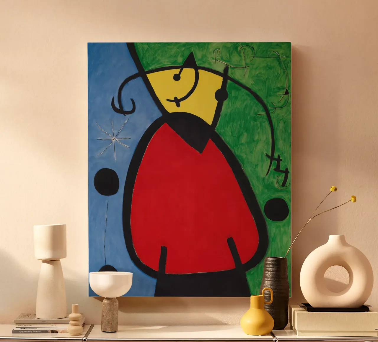 Joan Miró Woman & Birds | Surreal Abstract Art canvas by NorwesClub