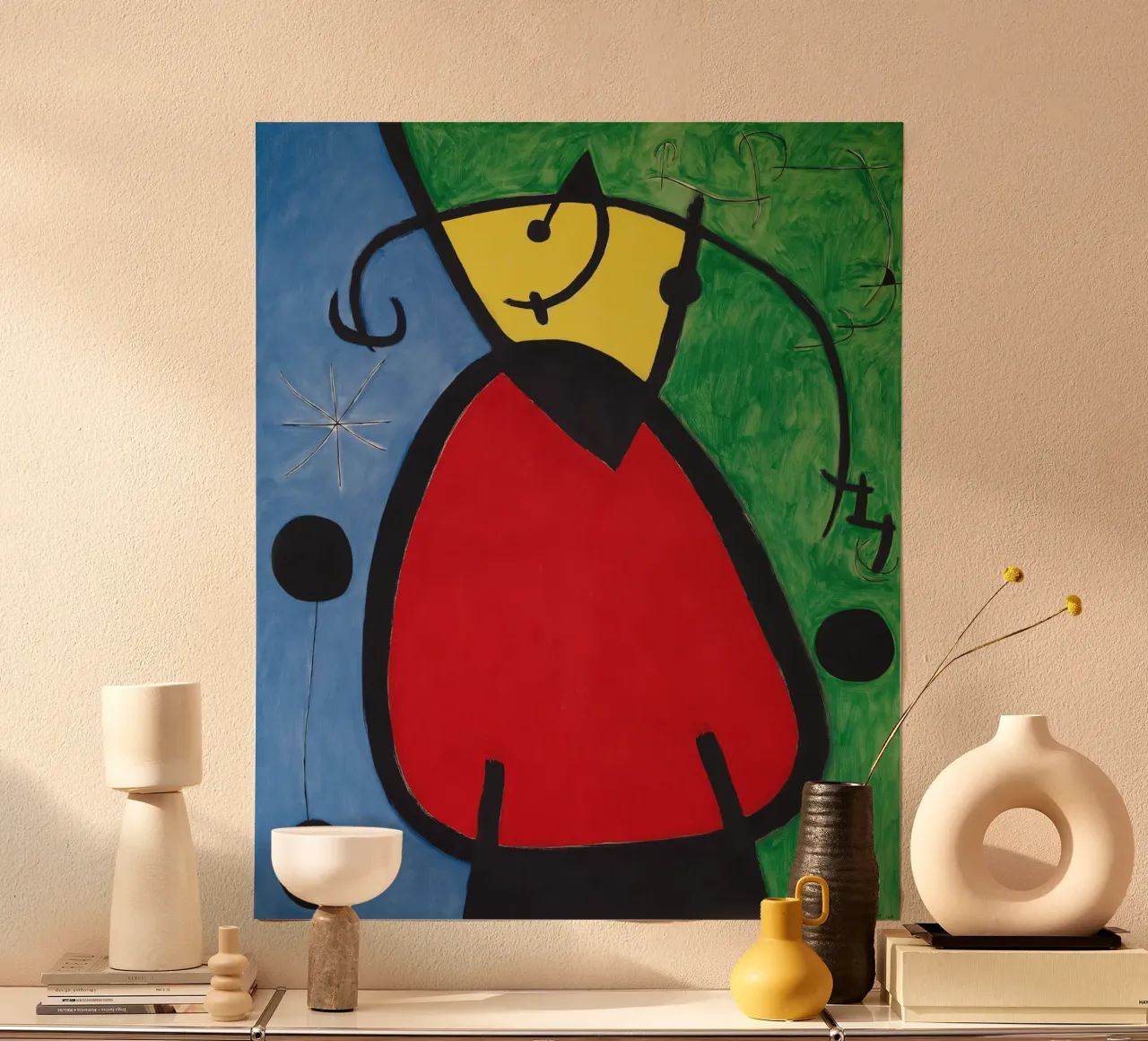 Joan Miró Frau & Vögel | Surreale abstrakte Kunst Poster von NorwesClub