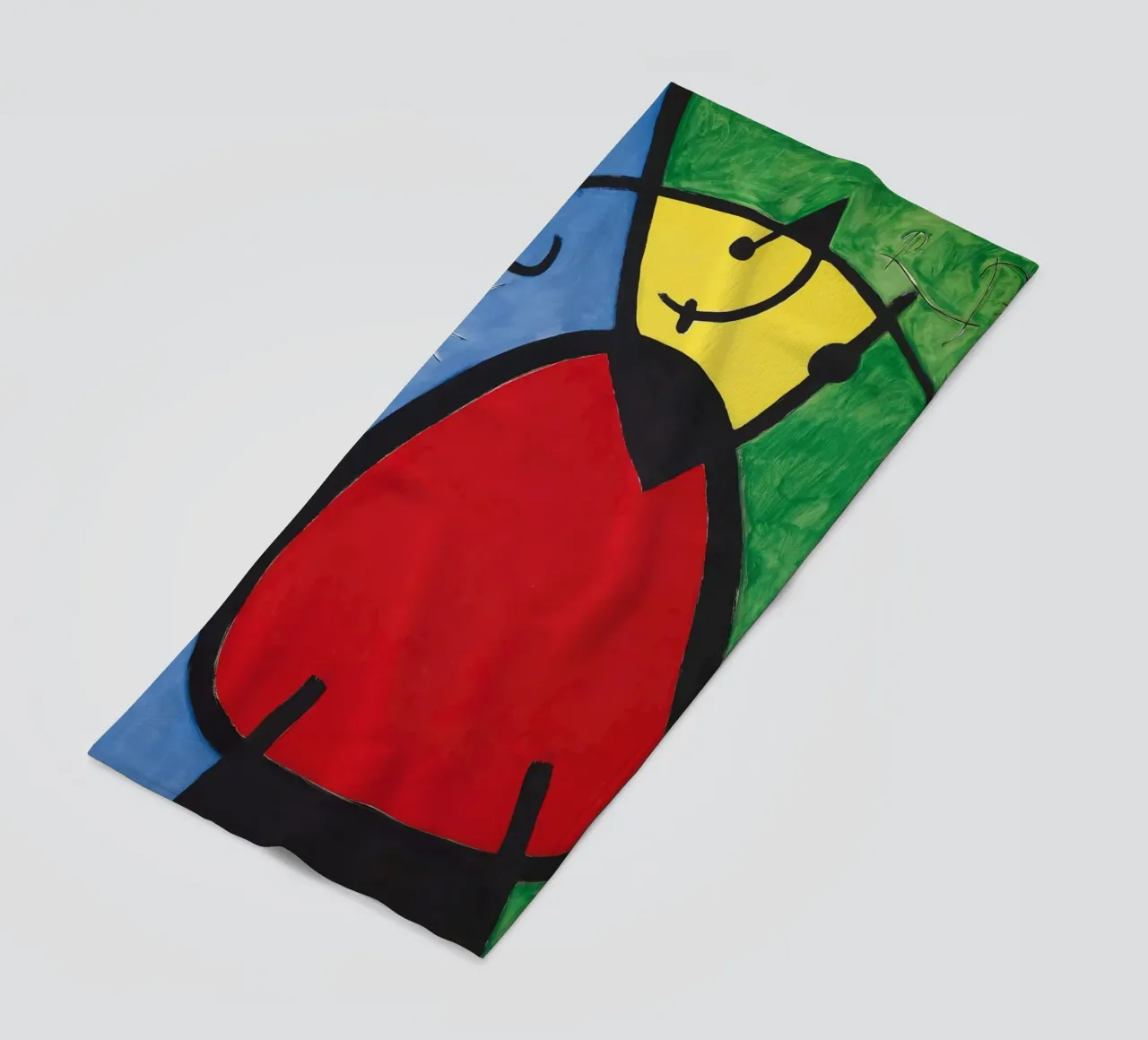 Joan Miró Vrouw & Vogels | Surrealistische abstracte kunst strandhanddoek van NorwesClub
