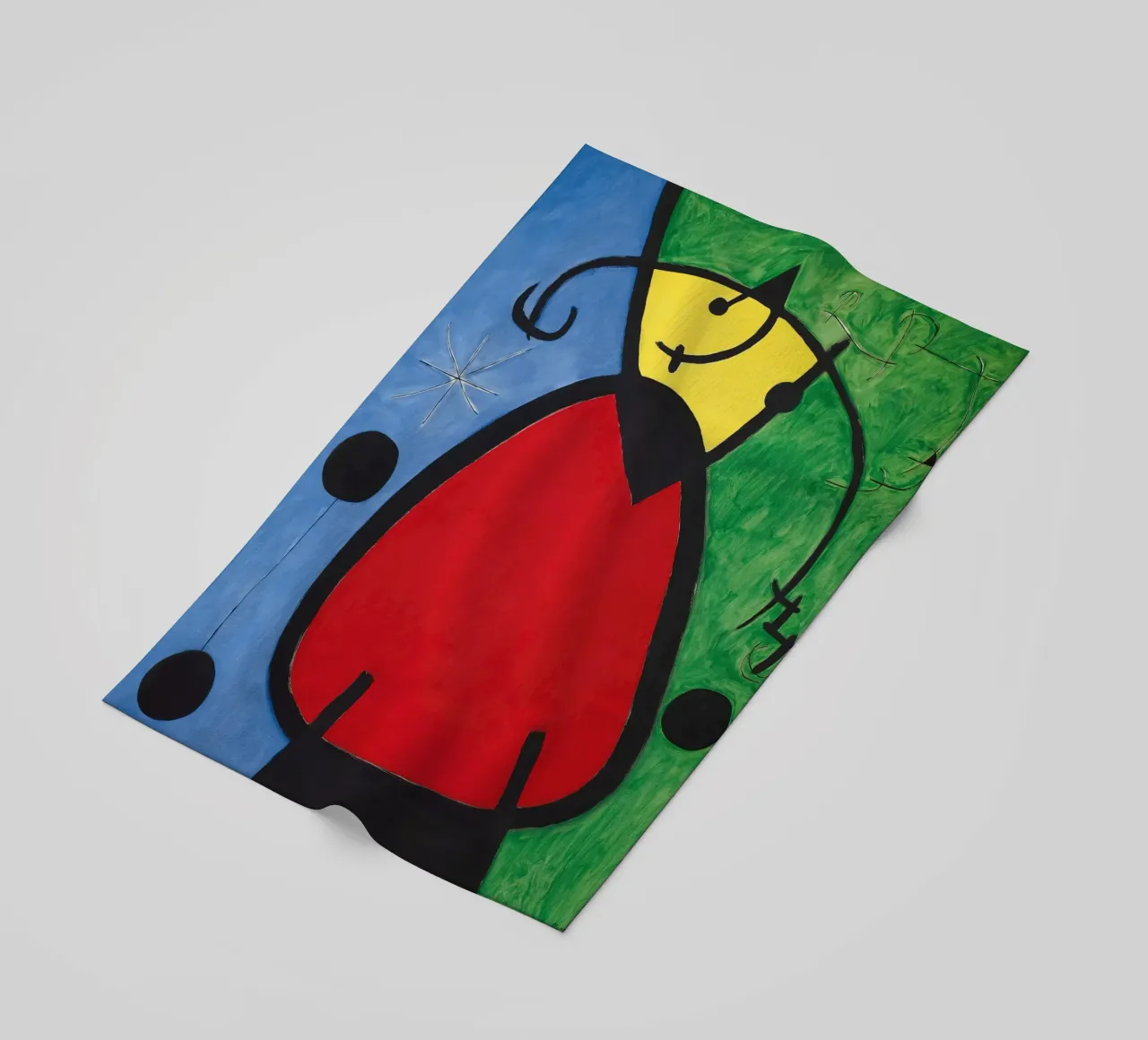 Joan Miró Vrouw & Vogels | Surrealistische abstracte kunst strandhanddoek van NorwesClub