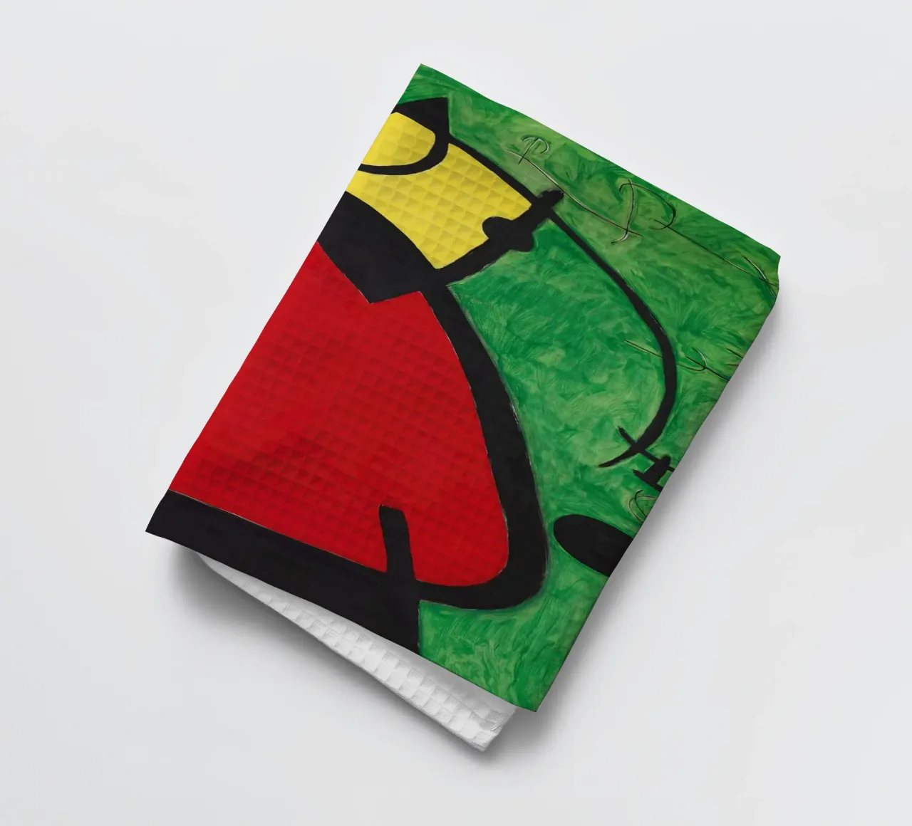 Joan Miró Vrouw & Vogels | Surrealistische abstracte kunst theedoek van NorwesClub