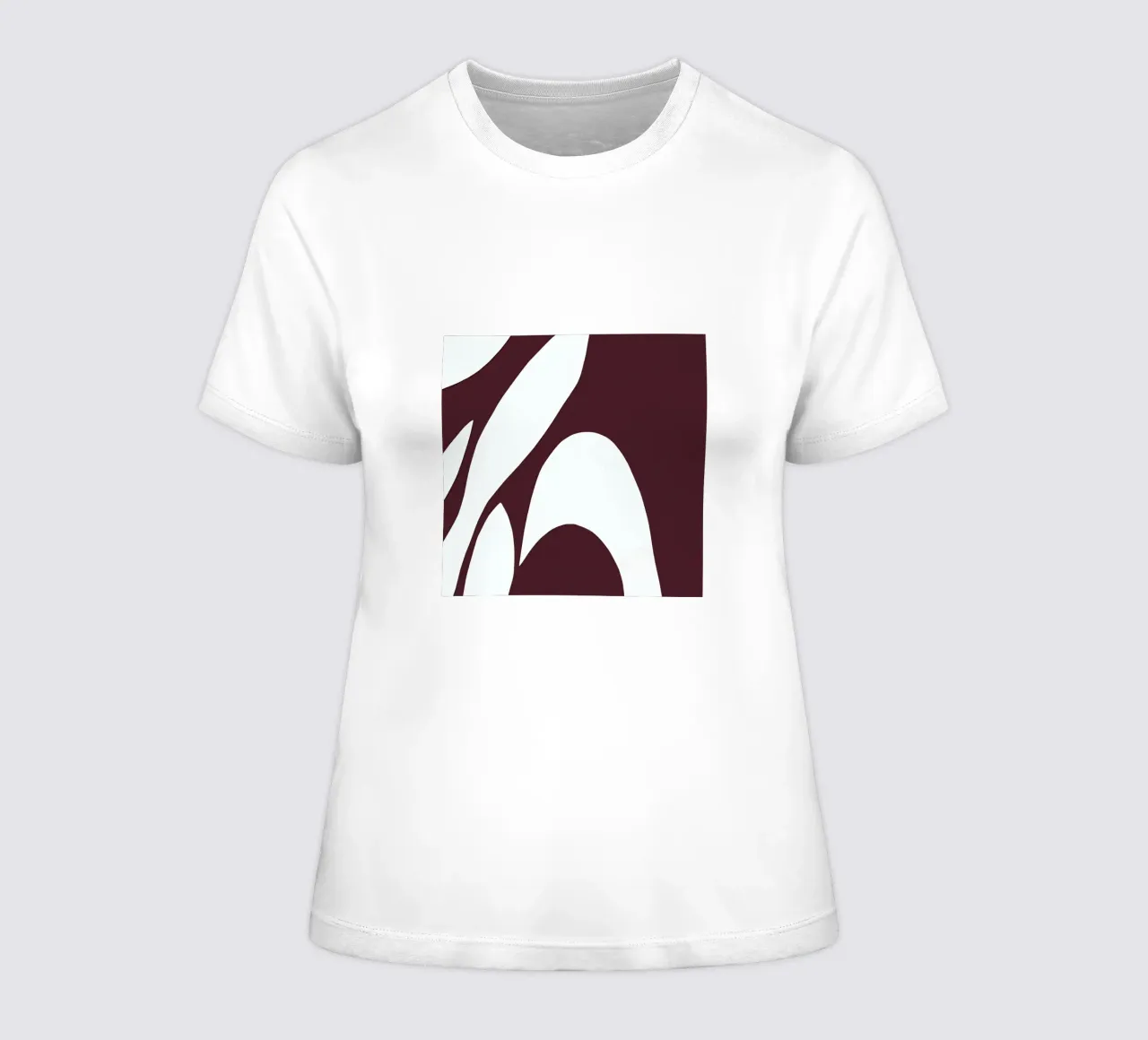 Deep Flow - Composición abstracta en burdeos y crema camiseta de mujer de Artbyvo