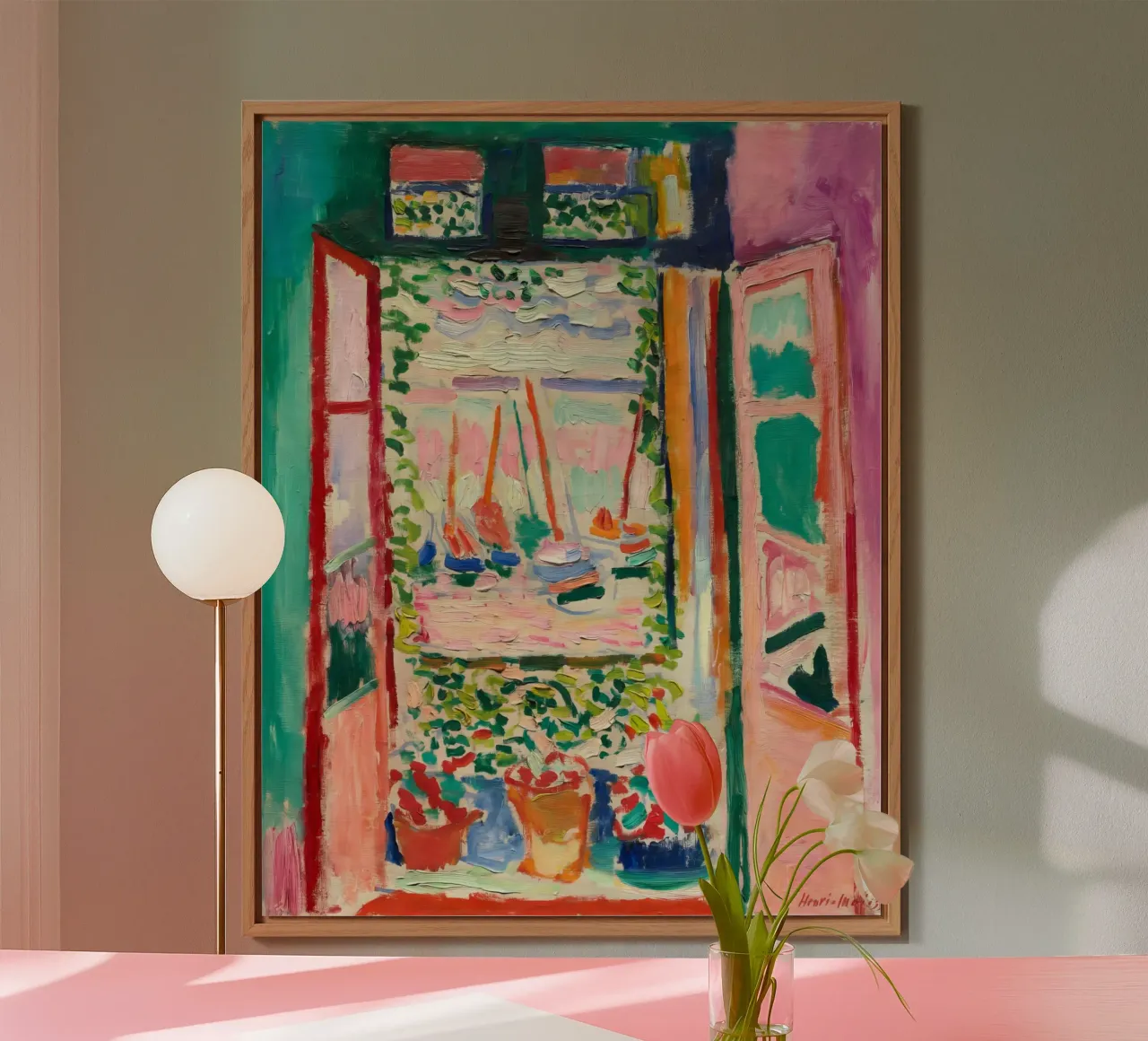 Matisse Das offene Fenster | Ikonische Kunst des Fauvismus Alu-Dibond von NorwesClub