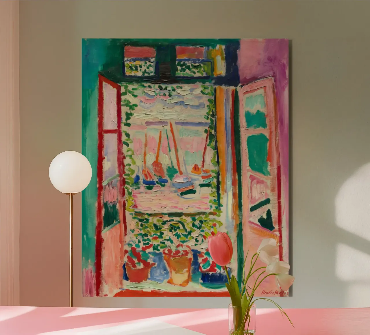Matisse Das offene Fenster | Ikonische Kunst des Fauvismus Alu-Dibond von NorwesClub