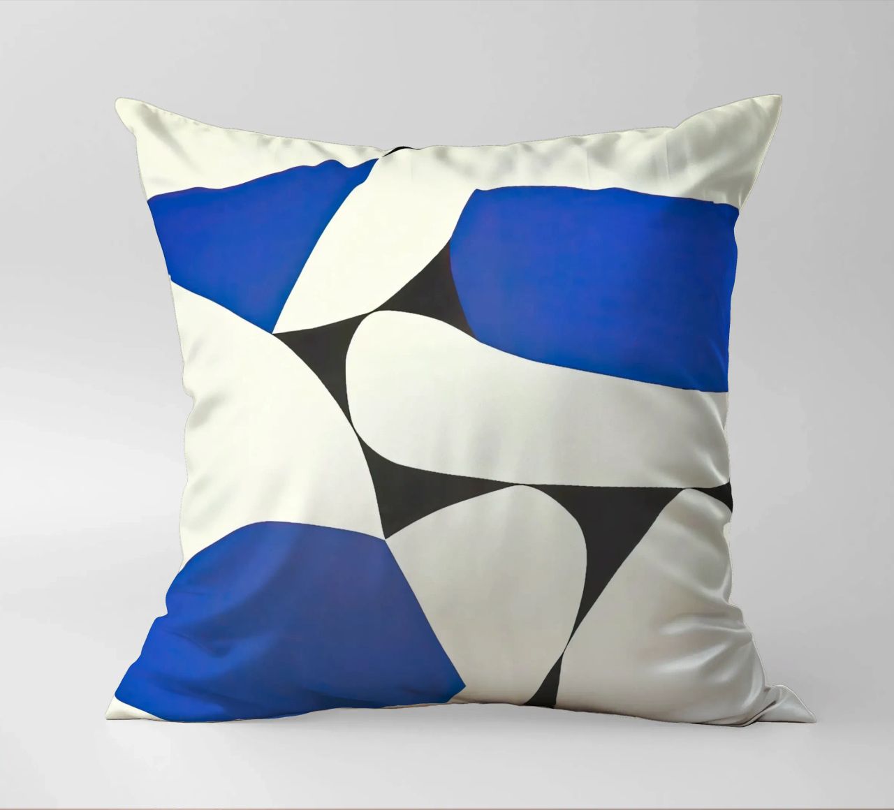 Audace composizione astratta in blu e nero cuscino da Artbyvo