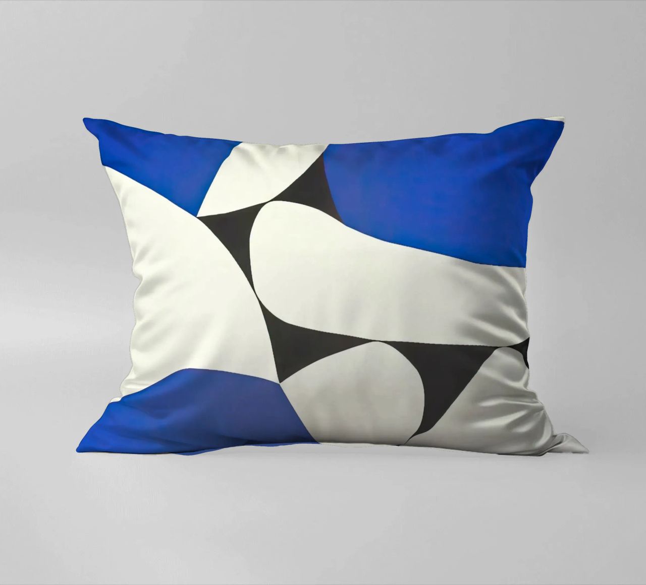 Audace composizione astratta in blu e nero cuscino da Artbyvo