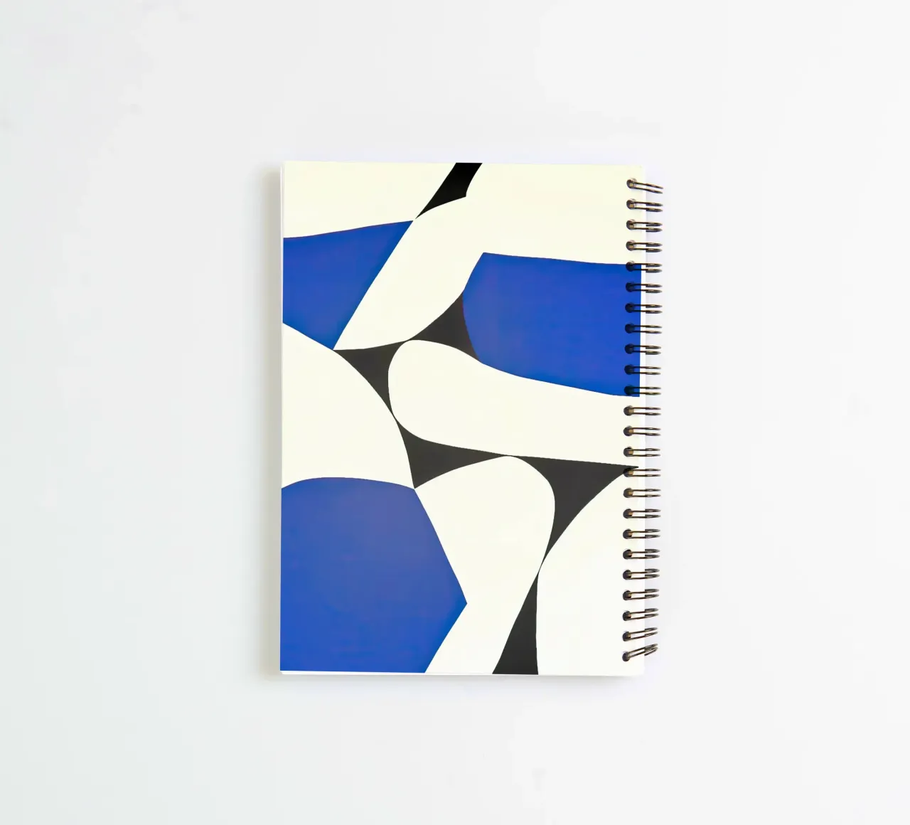 Bold Abstract Composition in Blue and Black spiral notebook by Artbyvo