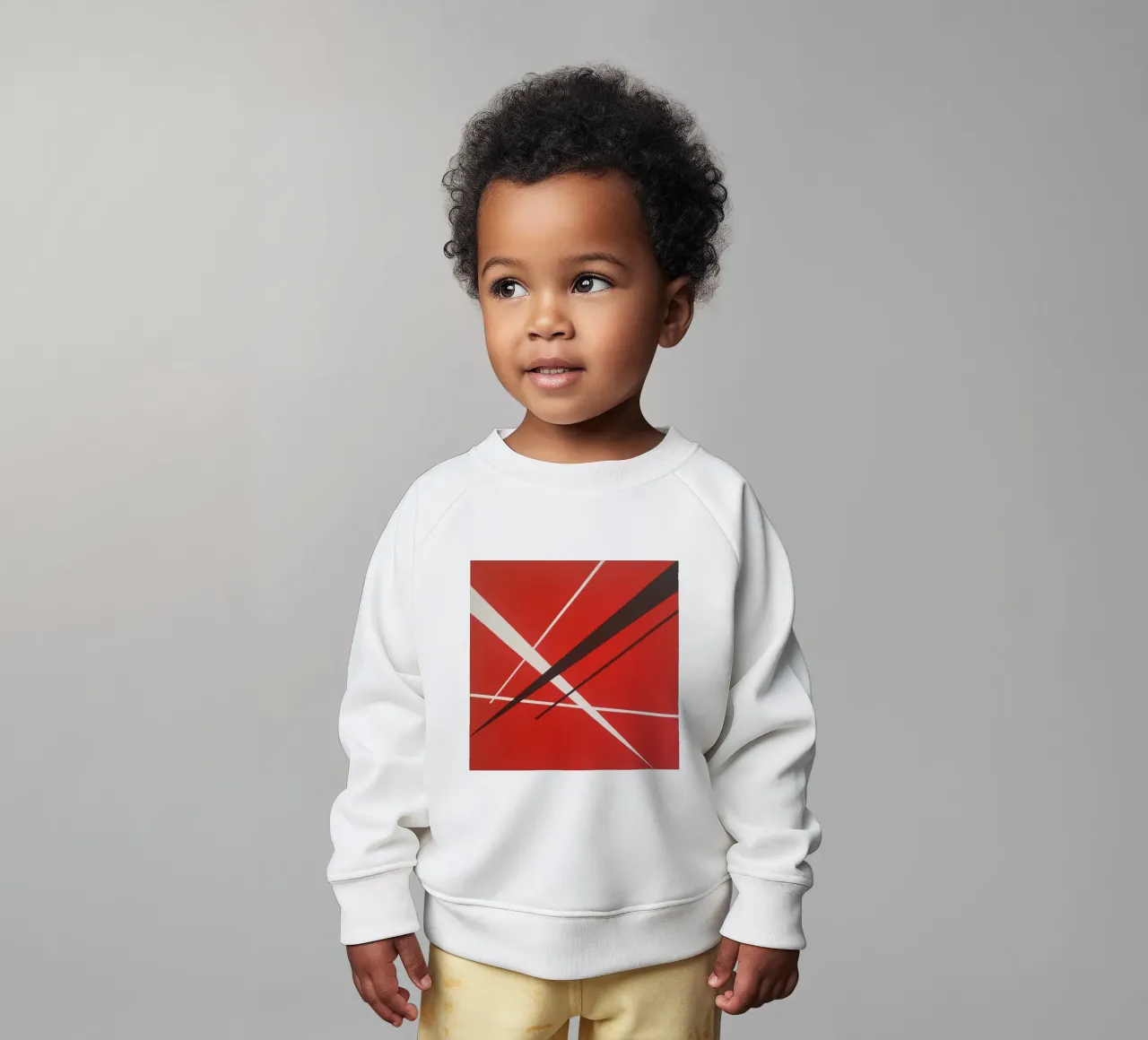 Linee geometriche astratte rosse bianche nere felpa neonato da Artbyvo
