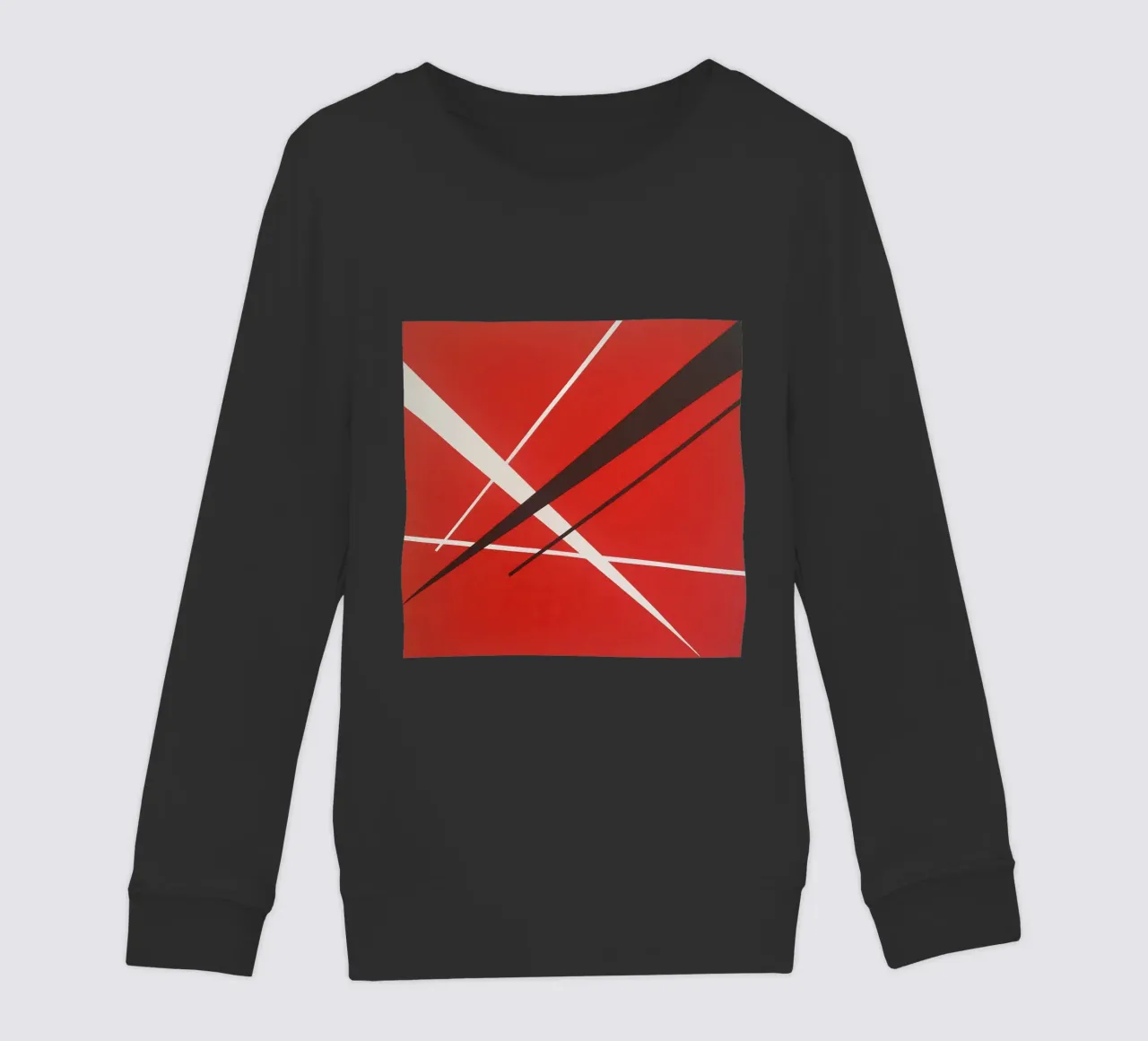 Linee geometriche astratte rosse bianche nere felpa bambino da Artbyvo