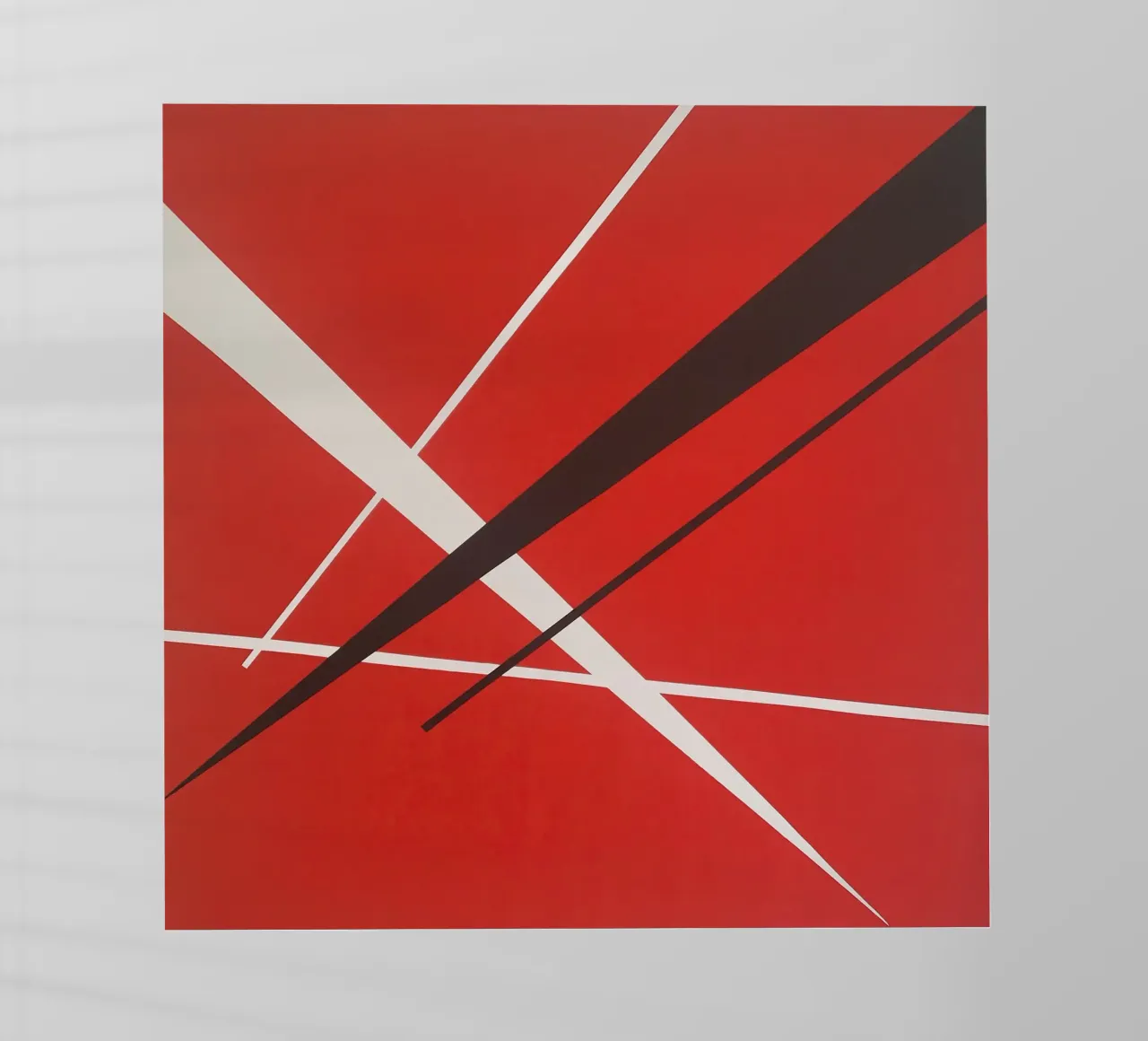 Linee geometriche astratte rosse bianche nere pellicola backlit da Artbyvo