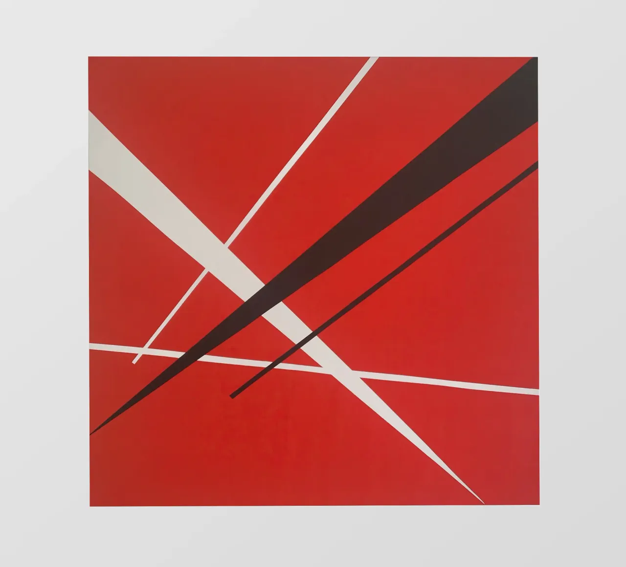 Linee geometriche astratte rosse bianche nere pellicola backlit da Artbyvo