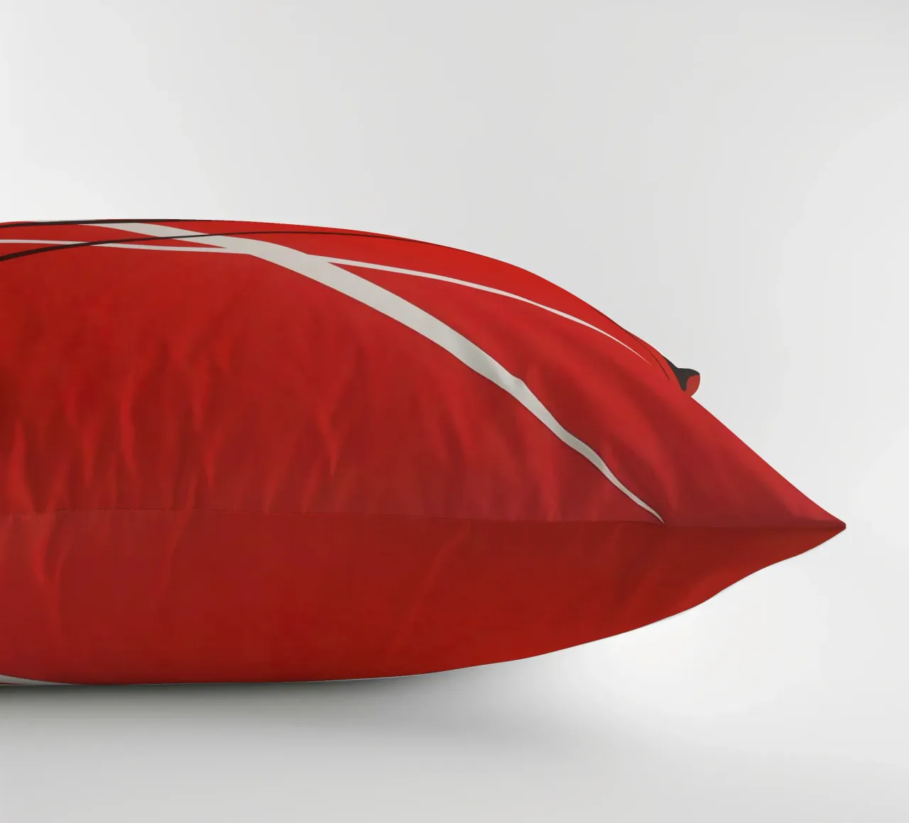 Linee geometriche astratte rosse bianche nere cuscino da Artbyvo