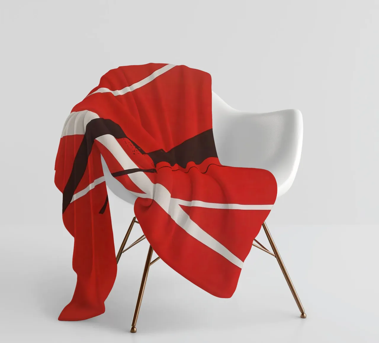 Linee geometriche astratte rosse bianche nere coperta in pile da Artbyvo