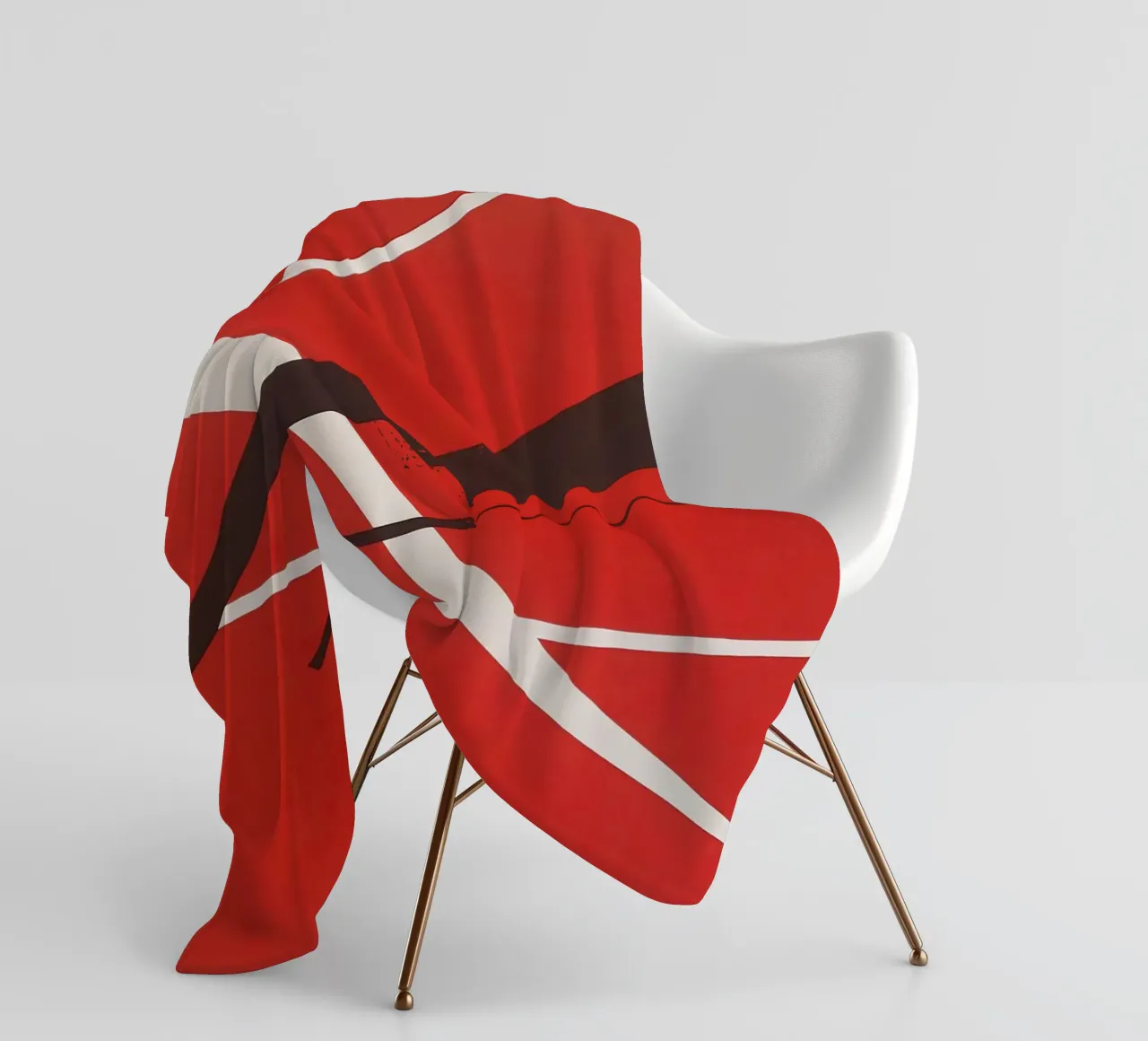 Linee geometriche astratte rosse bianche nere coperta in pile da Artbyvo