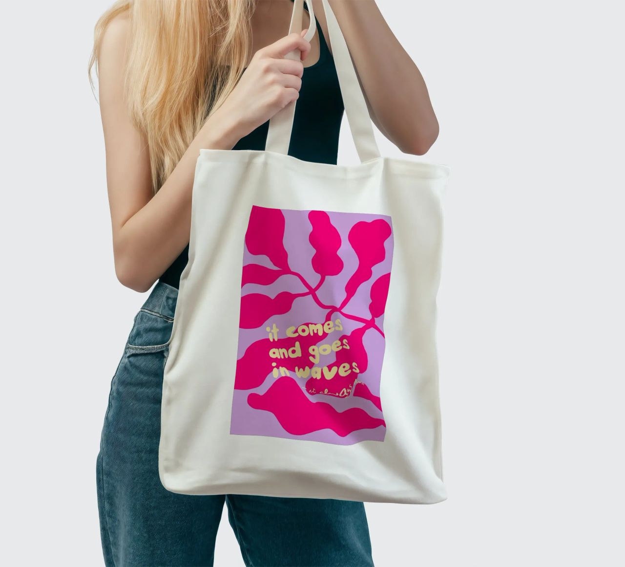 It Comes and Goes in Waves tote bag by wee-design