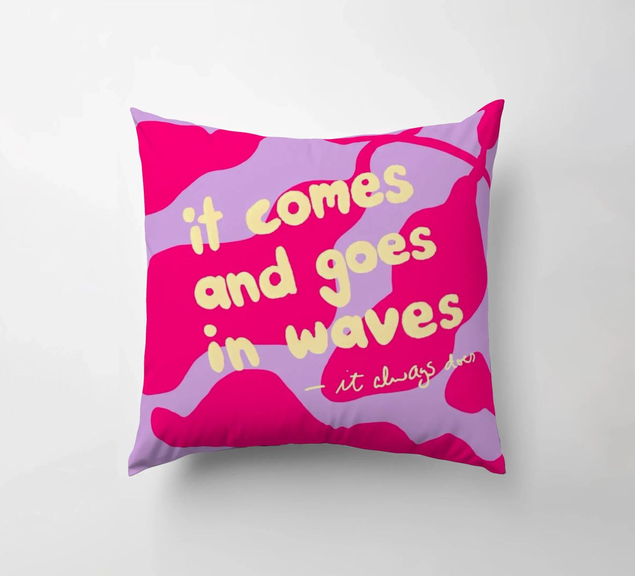 It Comes and Goes in Waves decorative cushion by wee-design