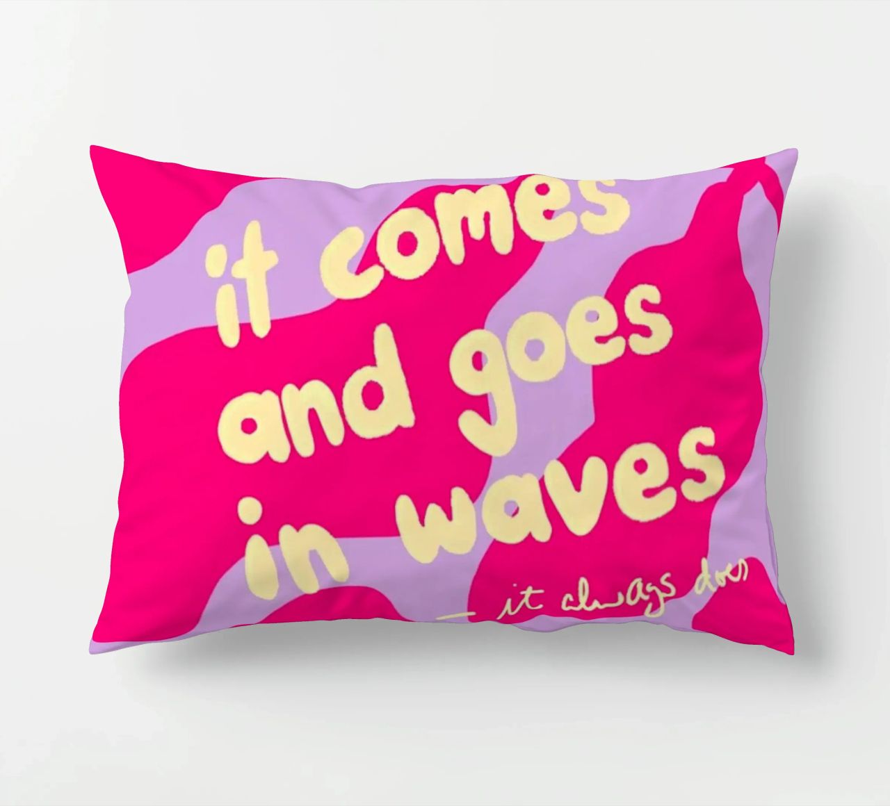 It Comes and Goes in Waves decorative cushion by wee-design