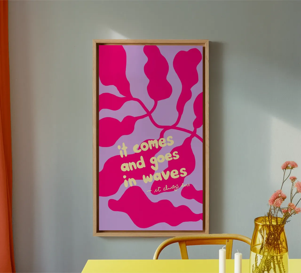 It Comes and Goes in Waves canvas by wee-design