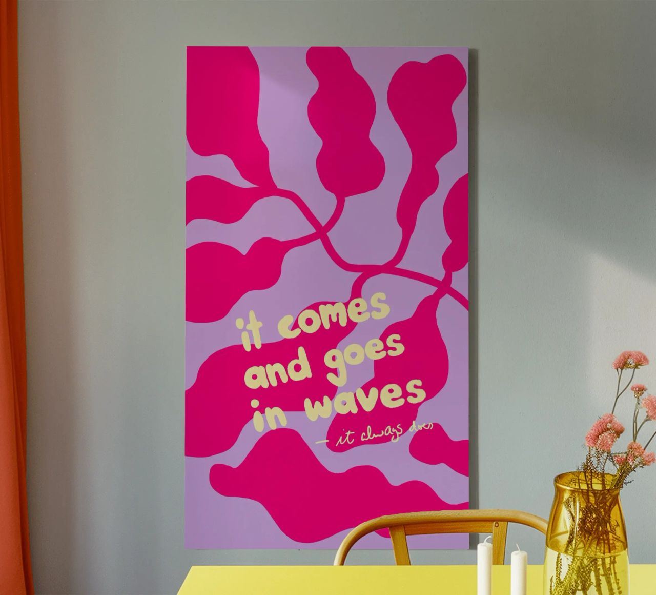 It Comes and Goes in Waves canvas by wee-design
