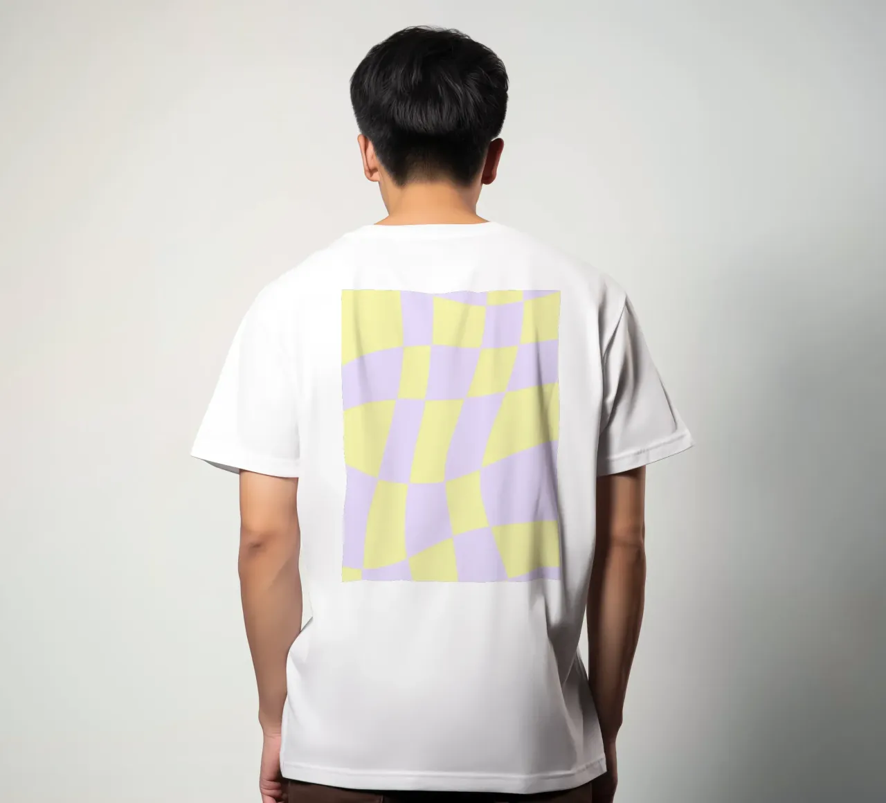 Checkerboard Soft – Gelb Flieder t-shirt da wee-design