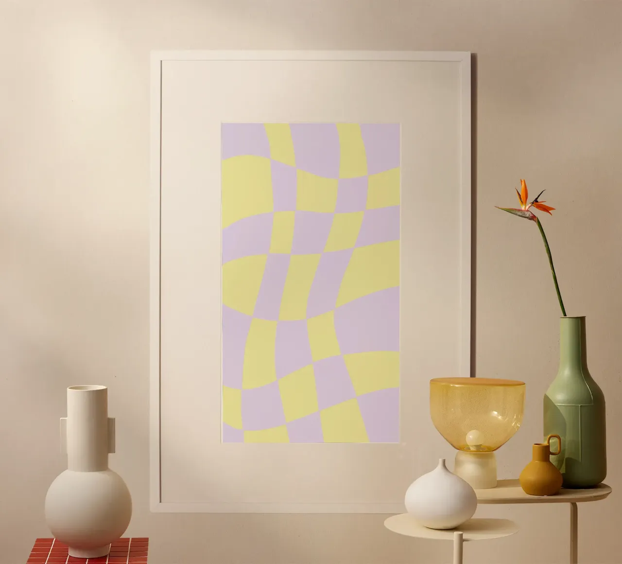Checkerboard Soft – Gelb Flieder carta hahnemühle da wee-design