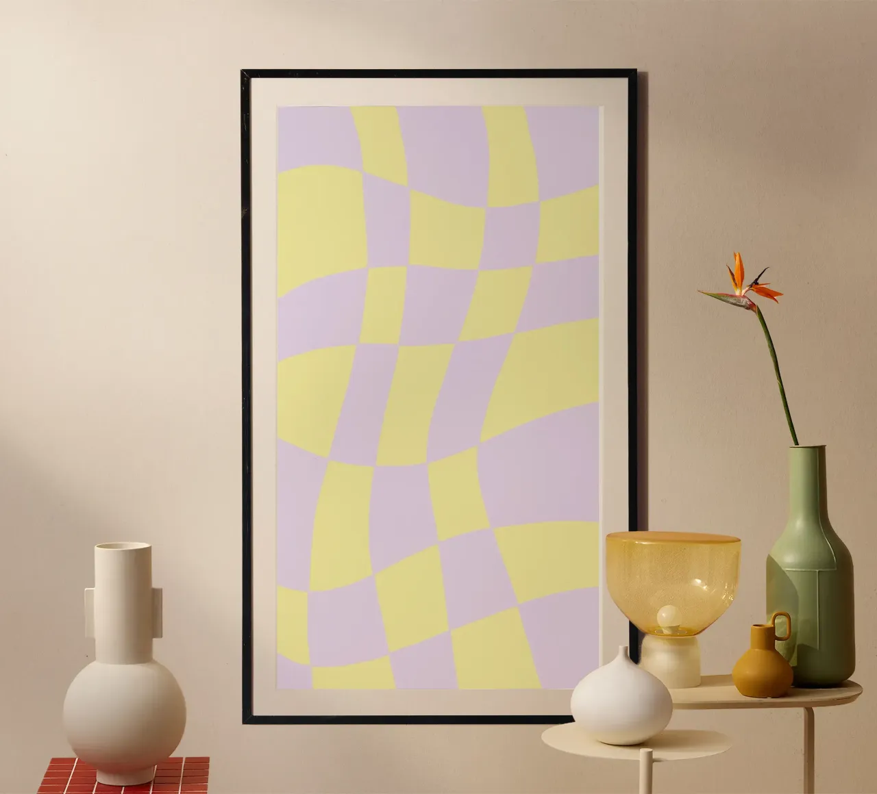 Checkerboard Soft – Gelb Flieder carta hahnemühle da wee-design