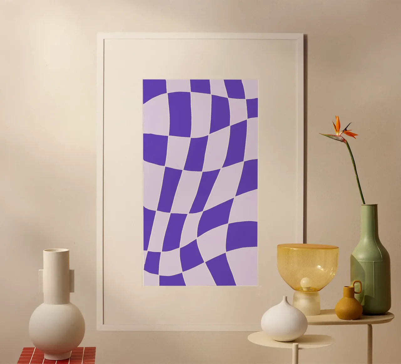 Checkerboard Wave – Lila Flieder carta hahnemühle da wee-design
