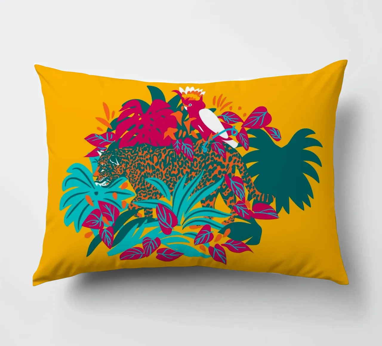 Tropical cat & Colorful bird cuscino da Mariery Young