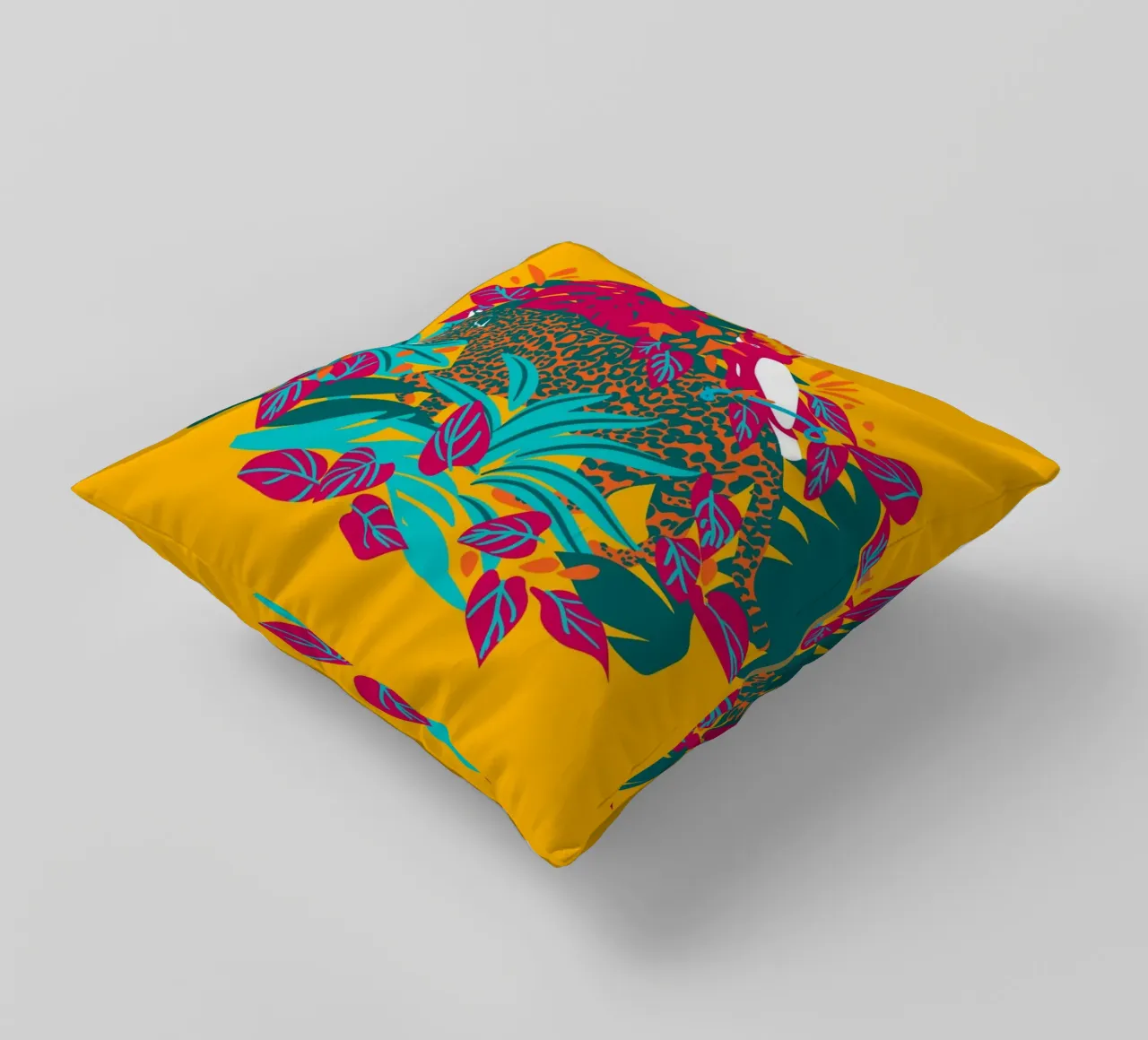 Tropical cat & Colorful bird cuscino da Mariery Young