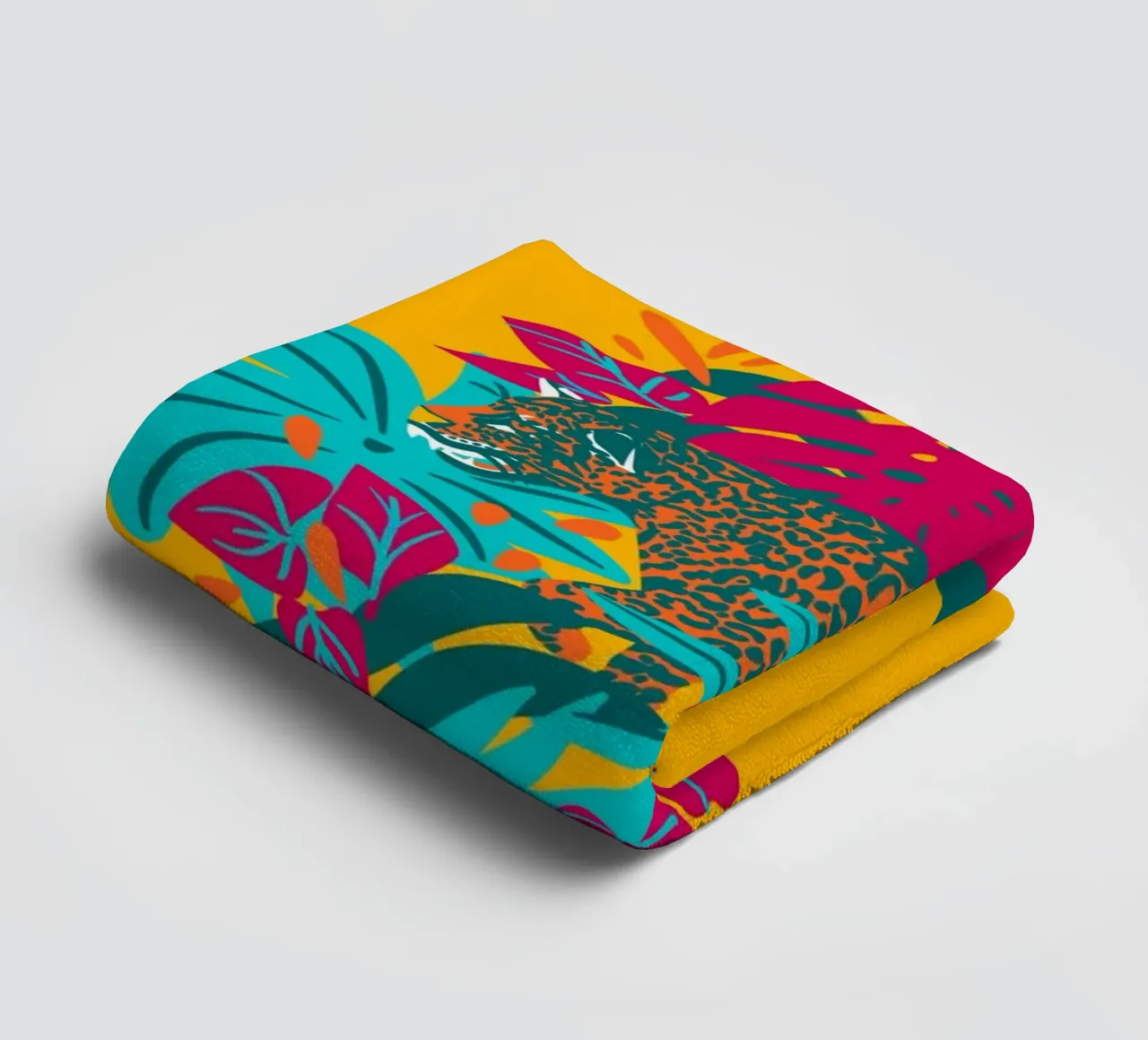 Tropical cat & Colorful bird asciugamano da bagno da Mariery Young