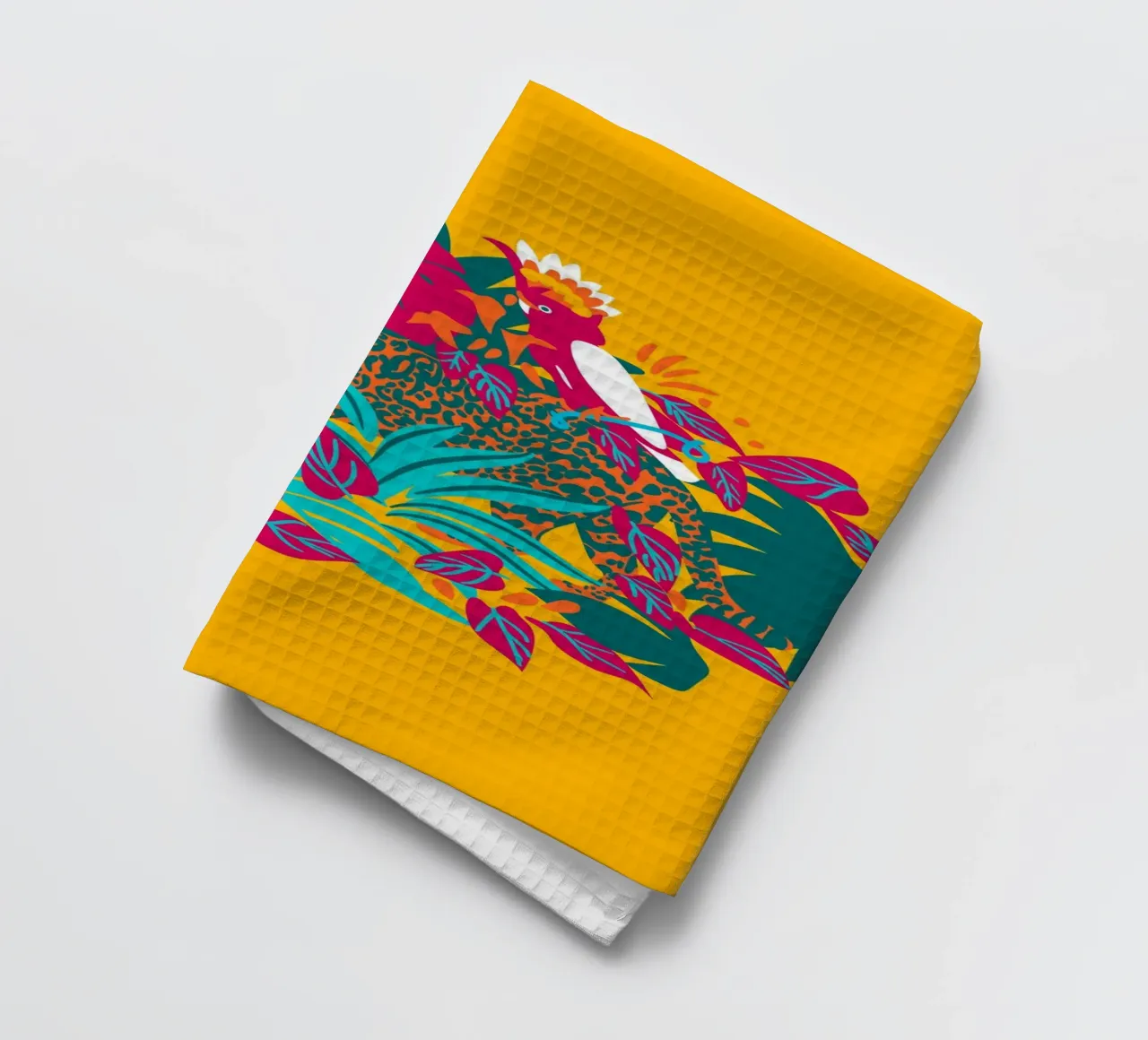 Tropical cat & Colorful bird canovaccio da cucina da Mariery Young