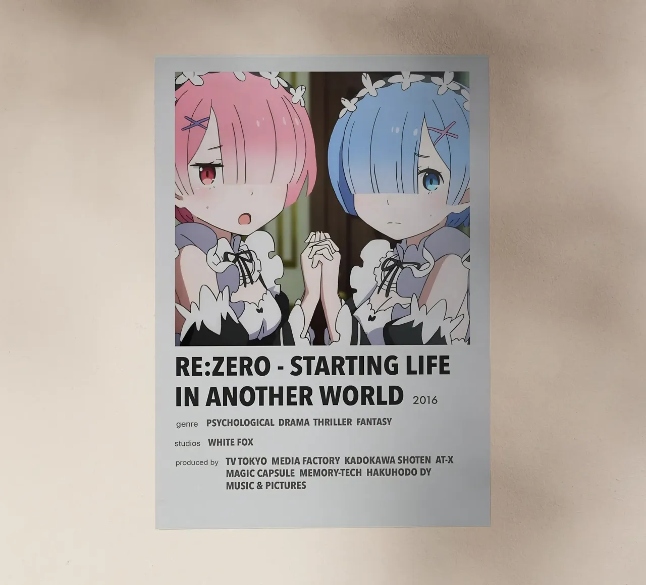 RE ZERO - STARTING LIFE IN ANOTHER WORLD  2016 pellicola backlit da Totoya
