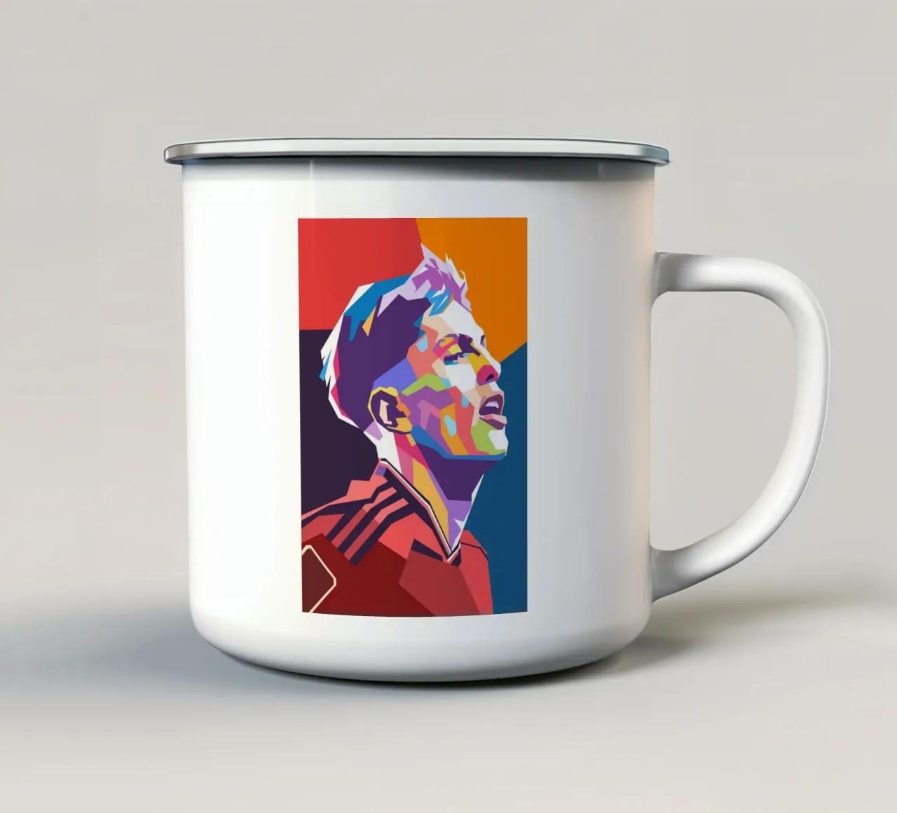 Alejandro Garnacho arte pop tazza in smalto da Hantamrata